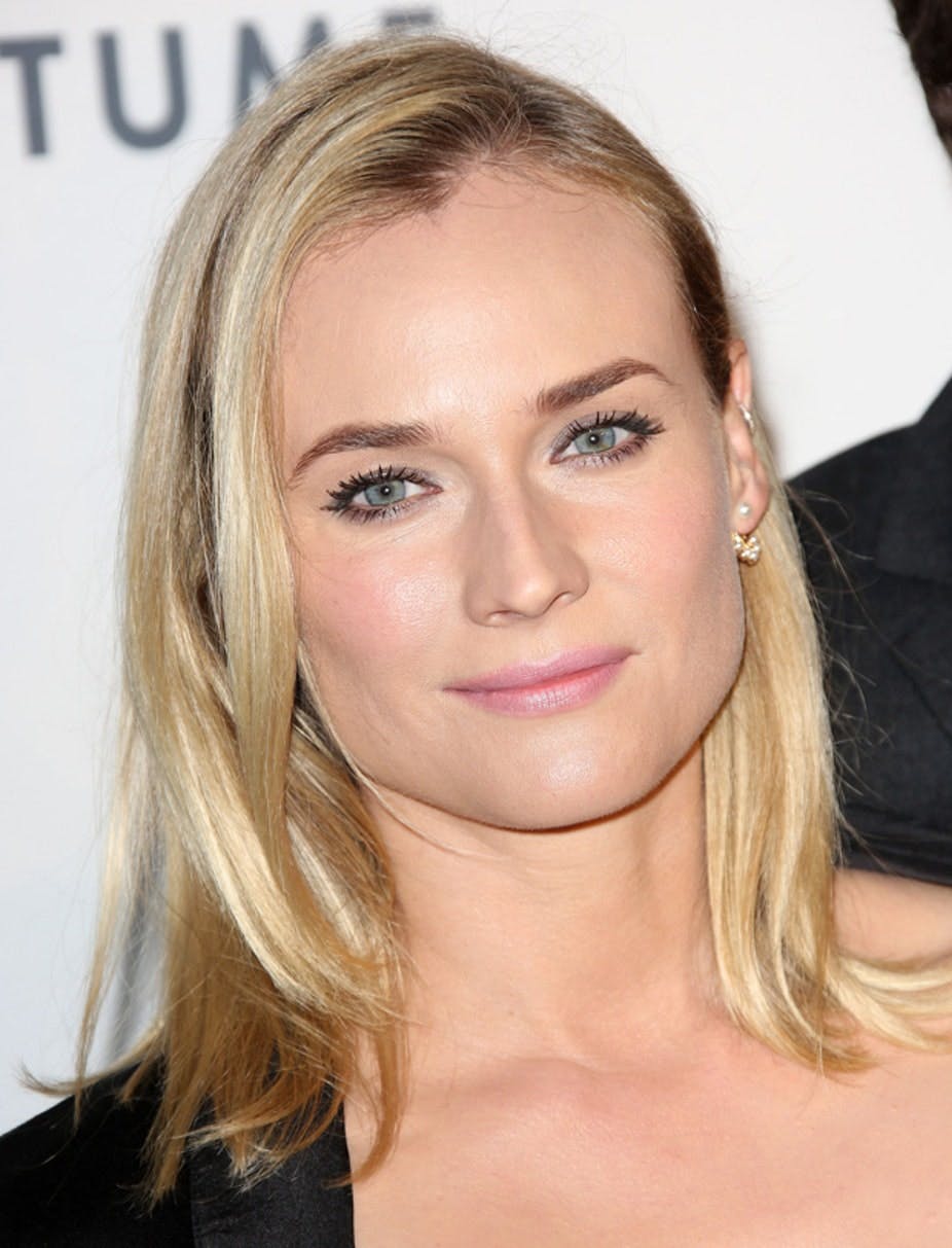 Diane Kruger med stylet hår og makeup