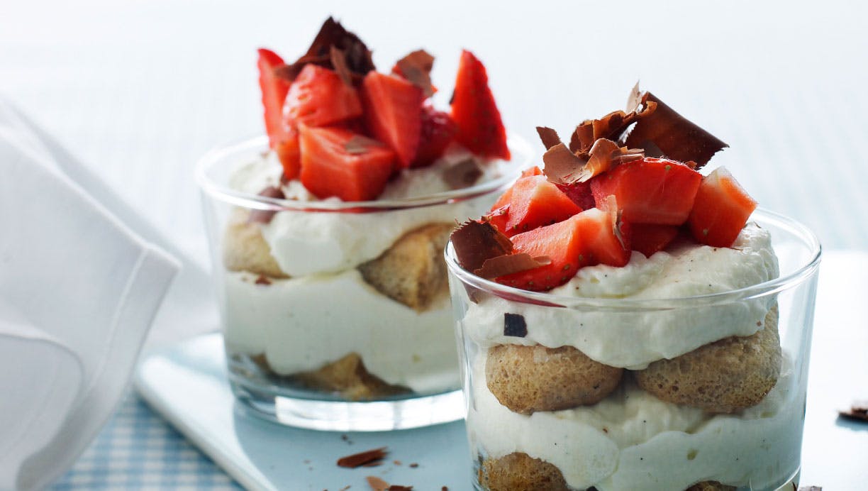 Tiramisu med hindbær.