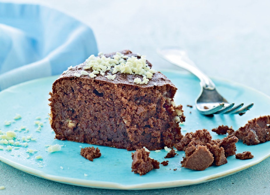 Mandelkage med to slags chokolade