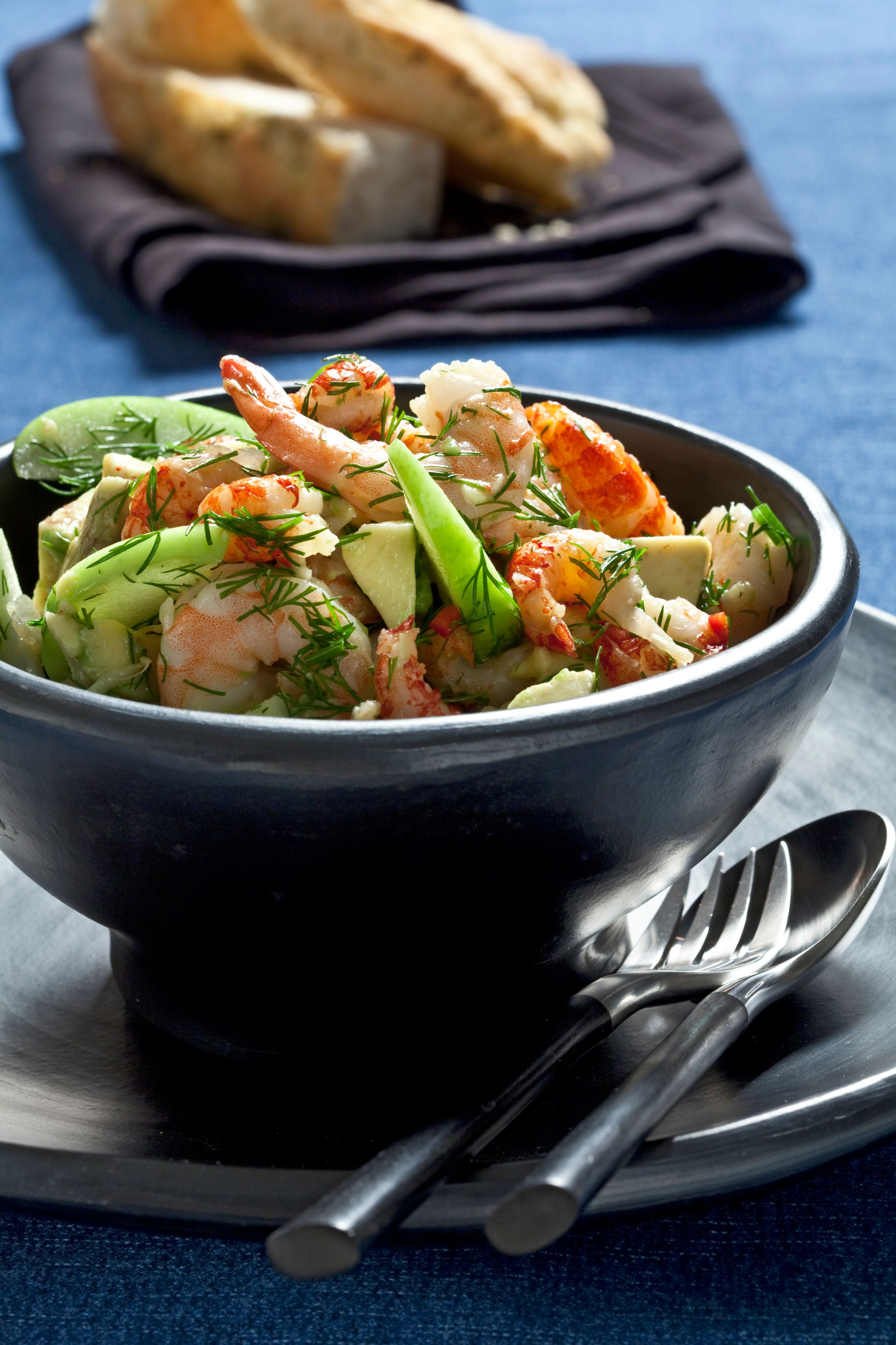 Skaldyrssalat med æble og chili