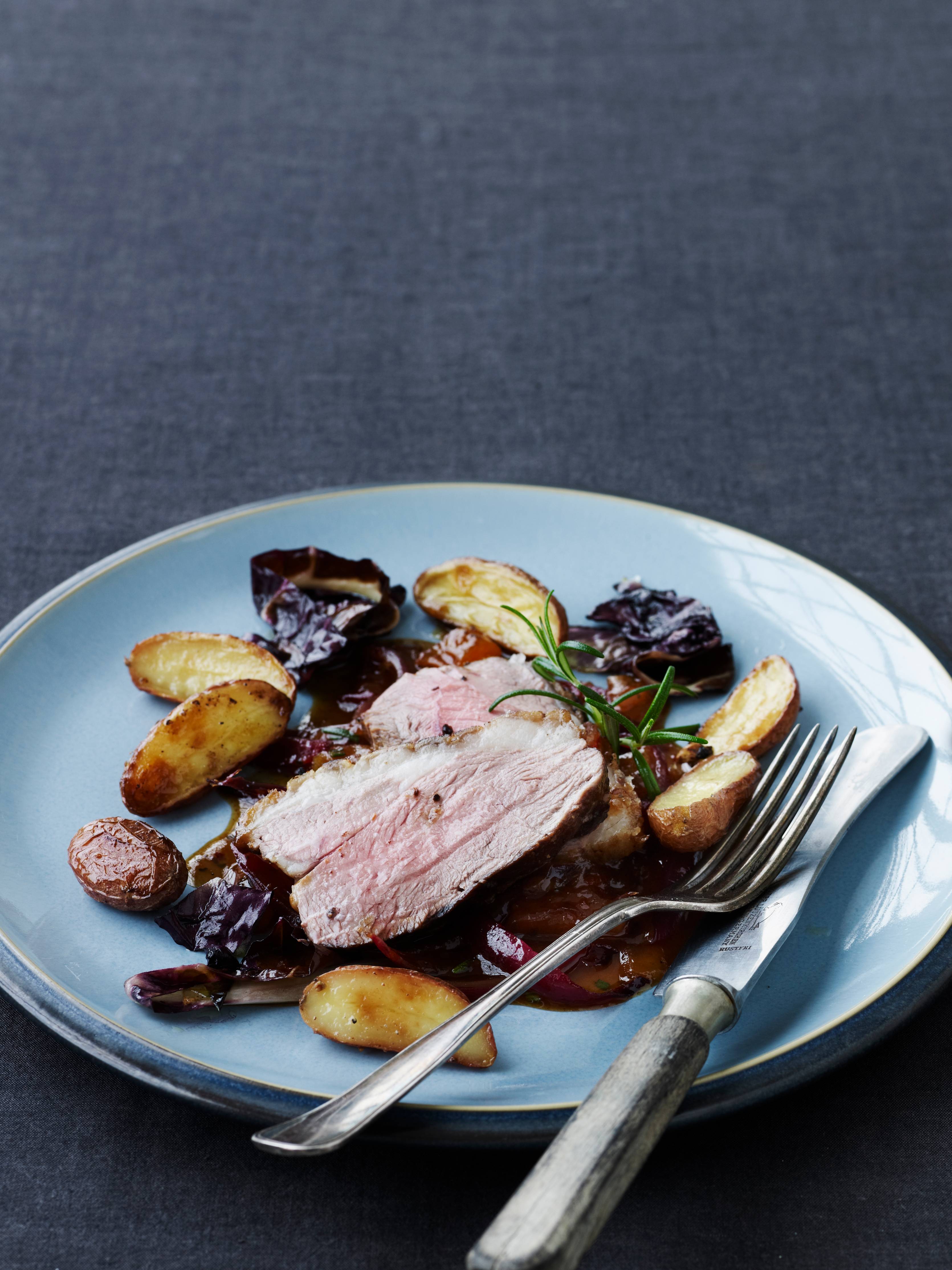 Lammeculotte med chutney og stegt radicchio