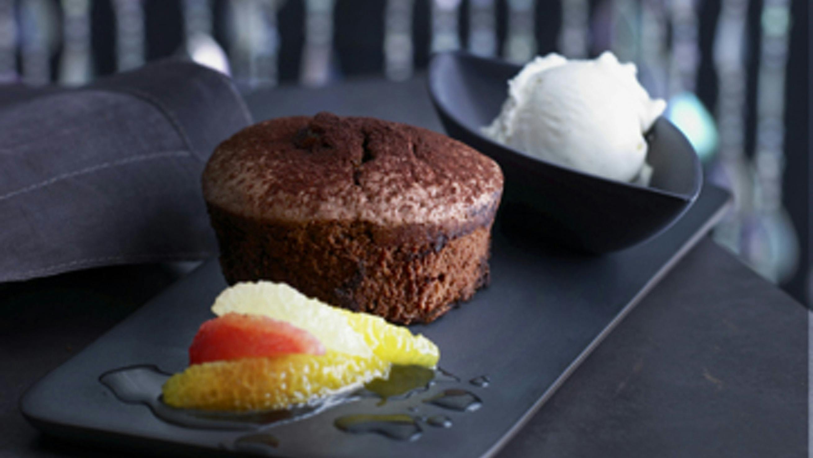 chokoladefondant dessert