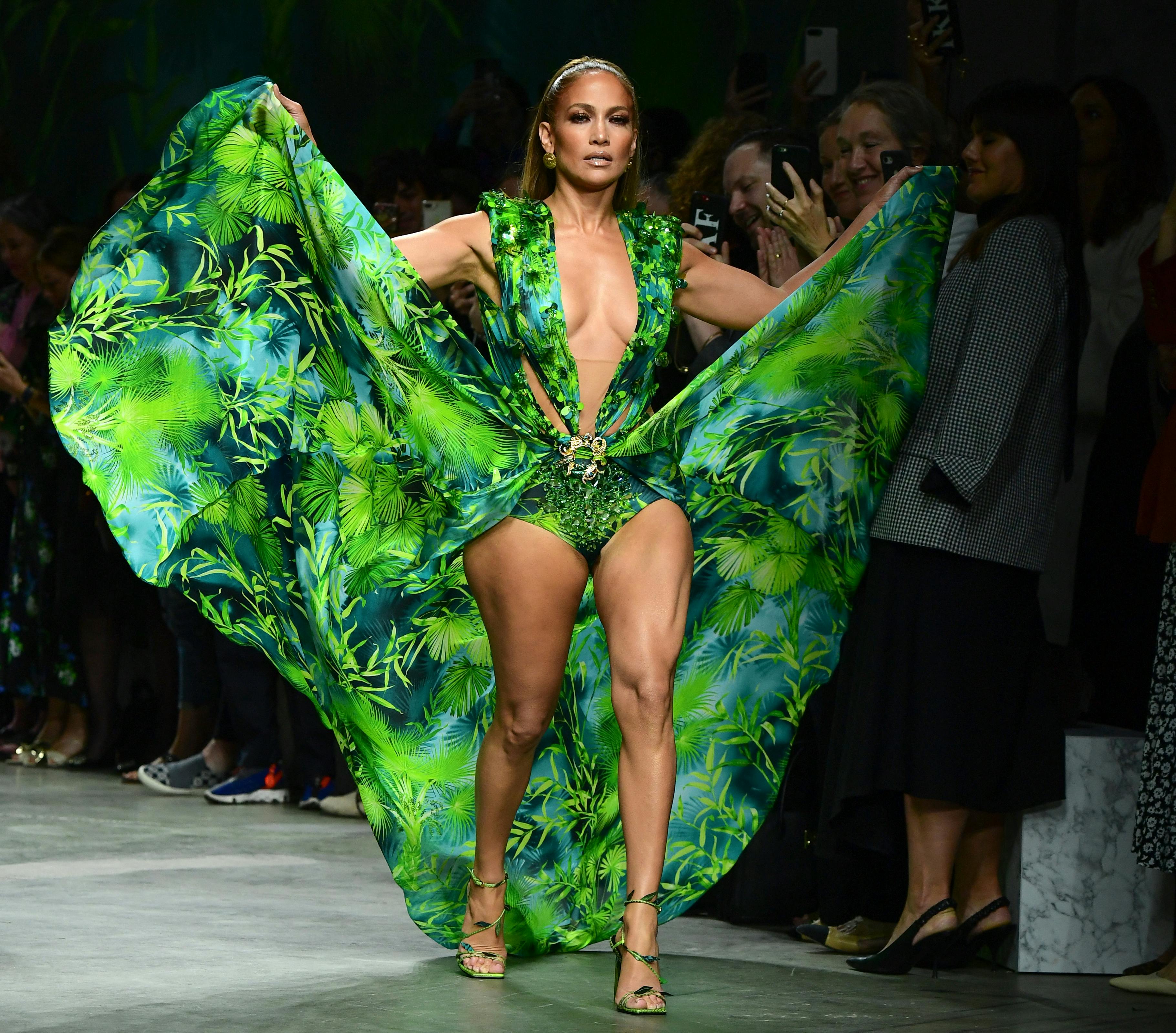 Jennifer Lopez grøn kjole versace