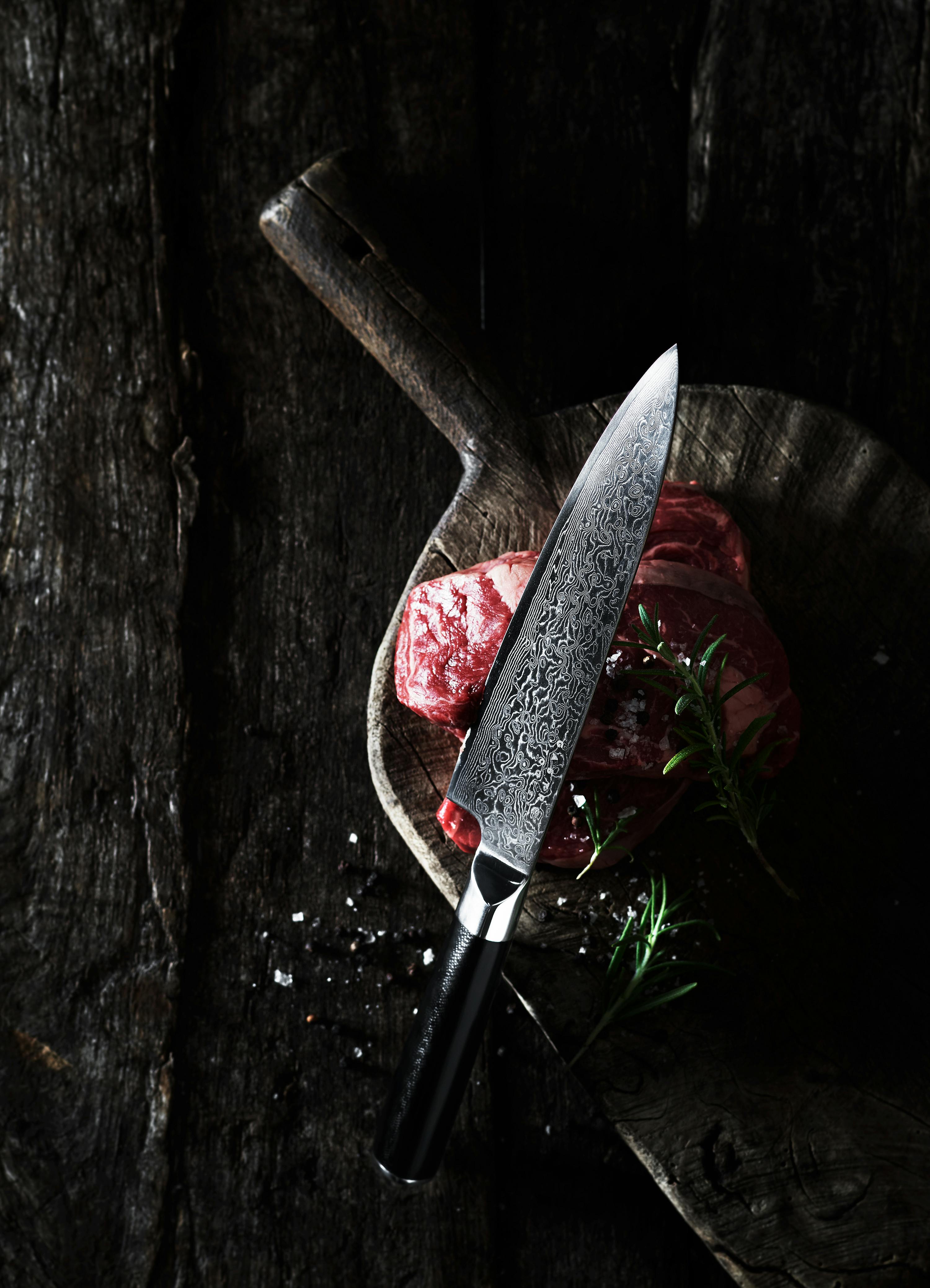 Skarp kokkekniv til kød