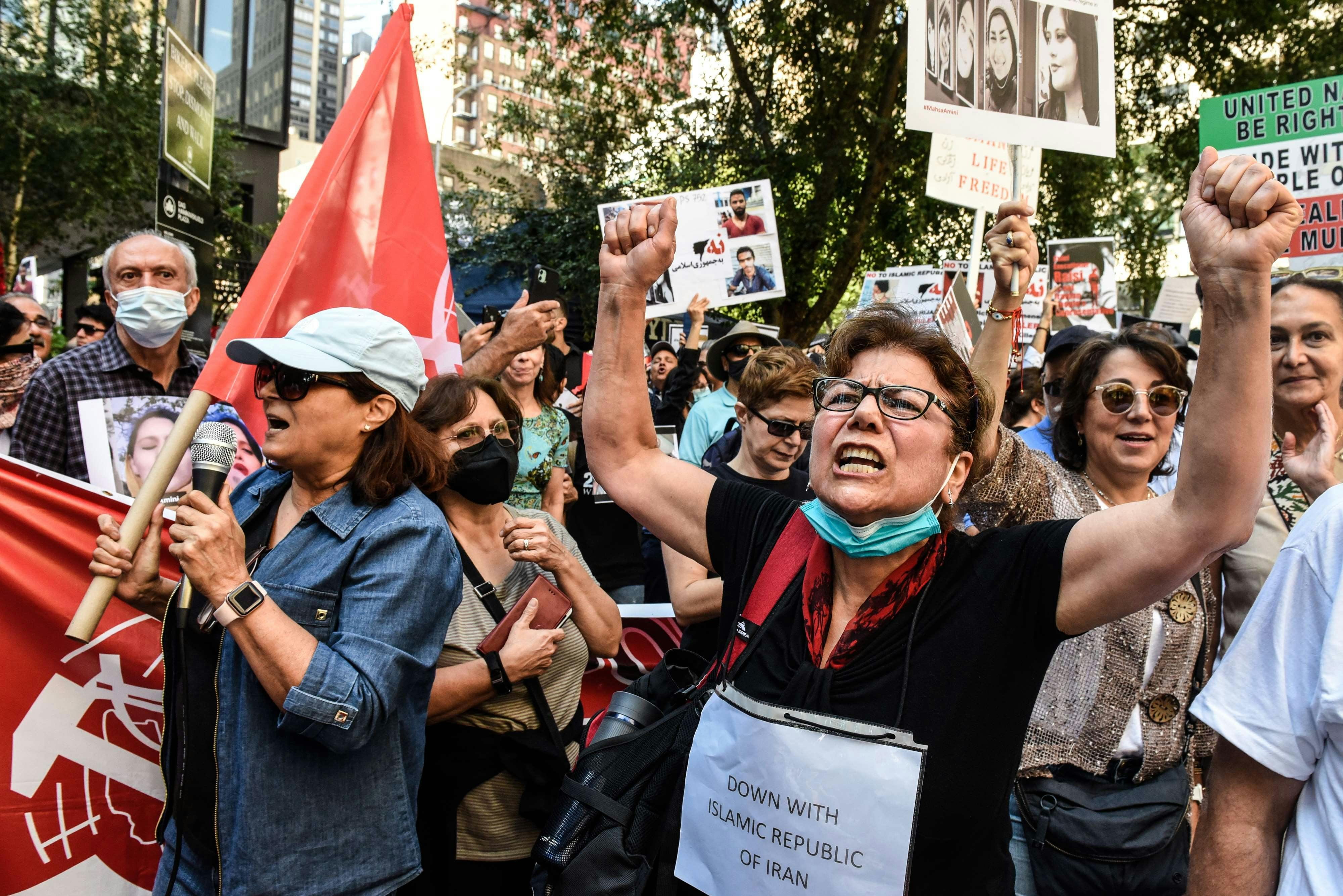 I New York demonstrede folk på gaden d. 21 september. 