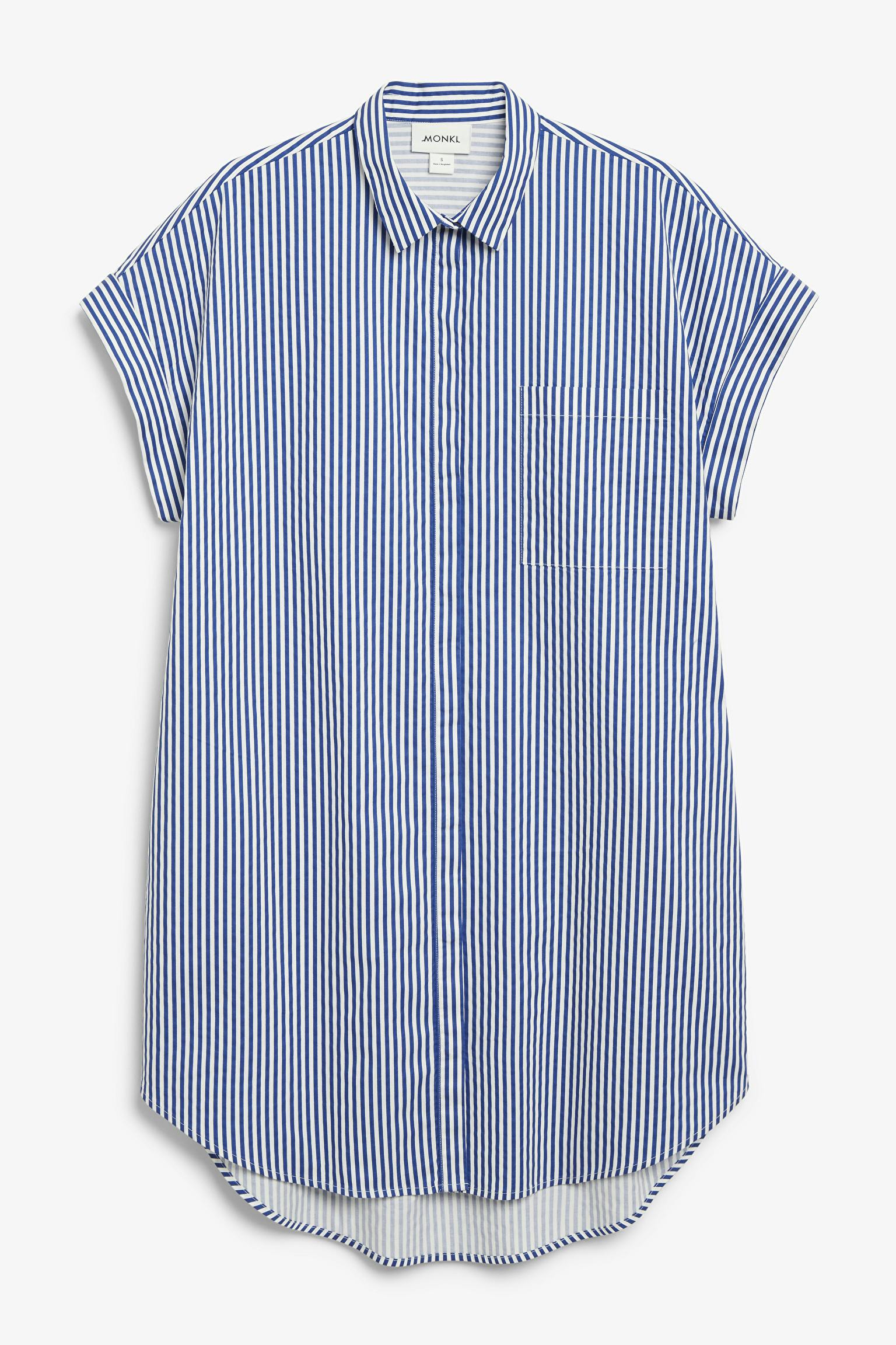 Blue stripe oversized midi shirt dress, Monki