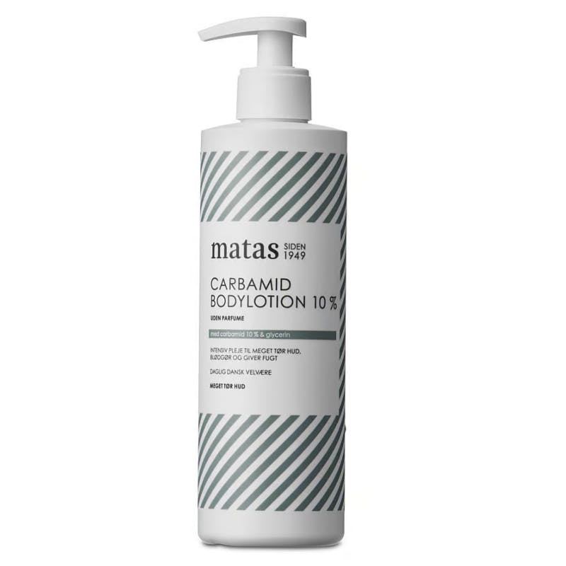 Bedste bodylotion på budget: Carbamid Bodylotion 10% Uden Parfume fra Matas Striber