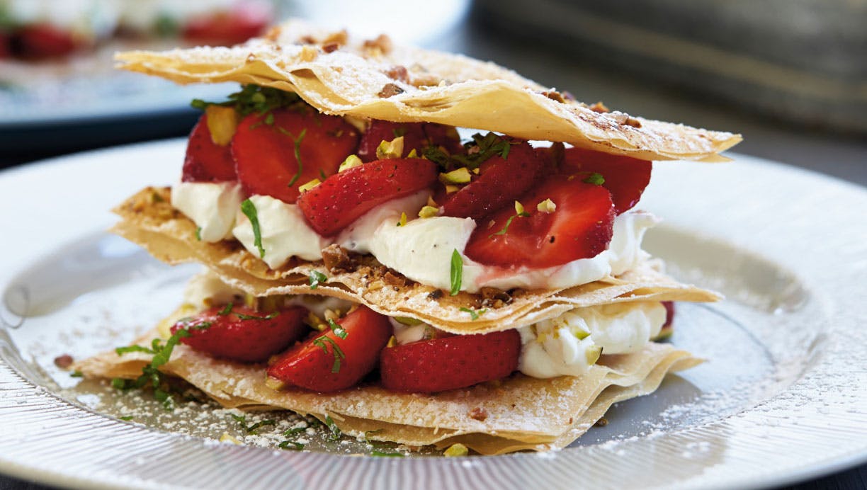 Jordbær-millefeuille