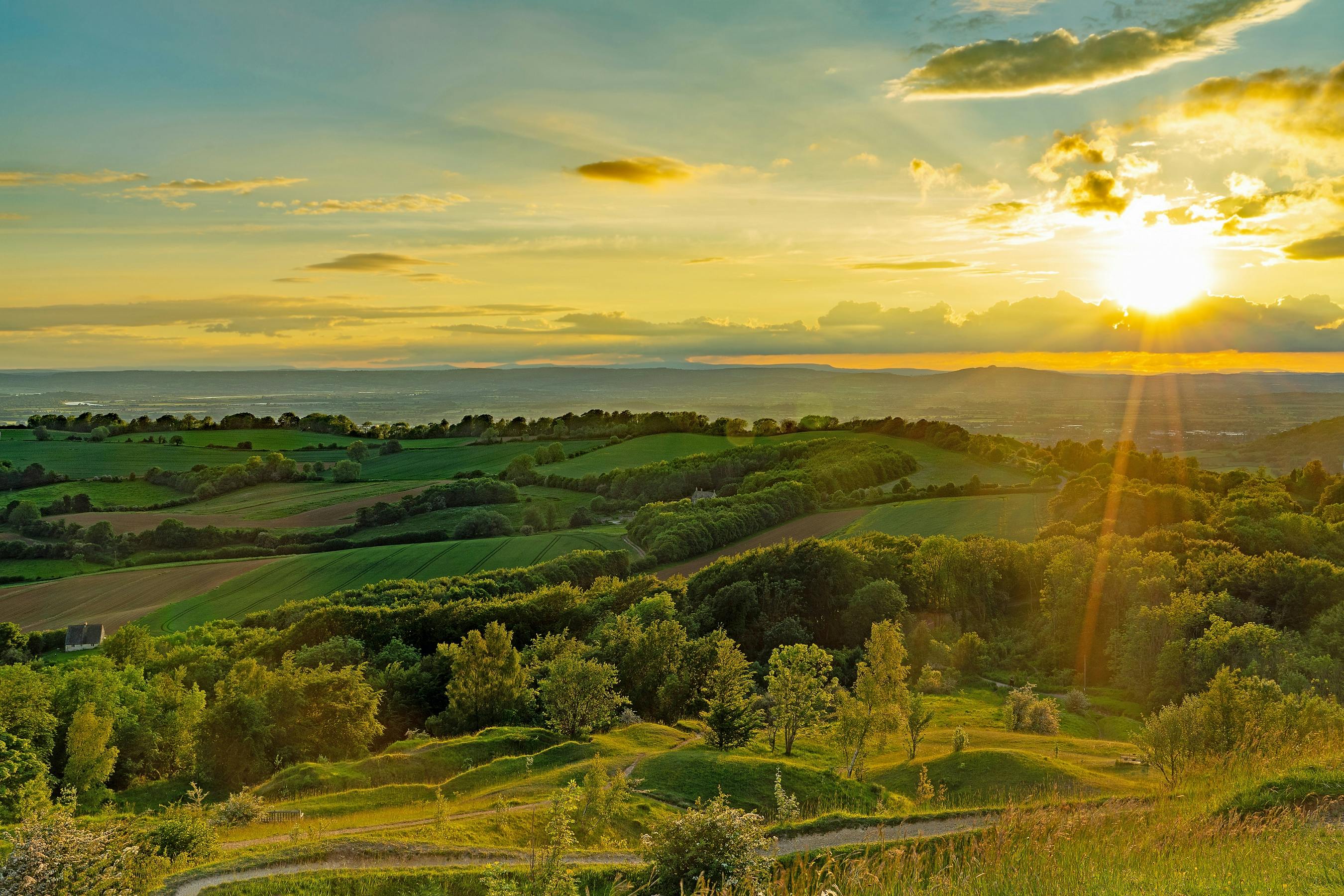 Wolds betyder bløde, rullende bakker, dem finder du i det sydvestlige england