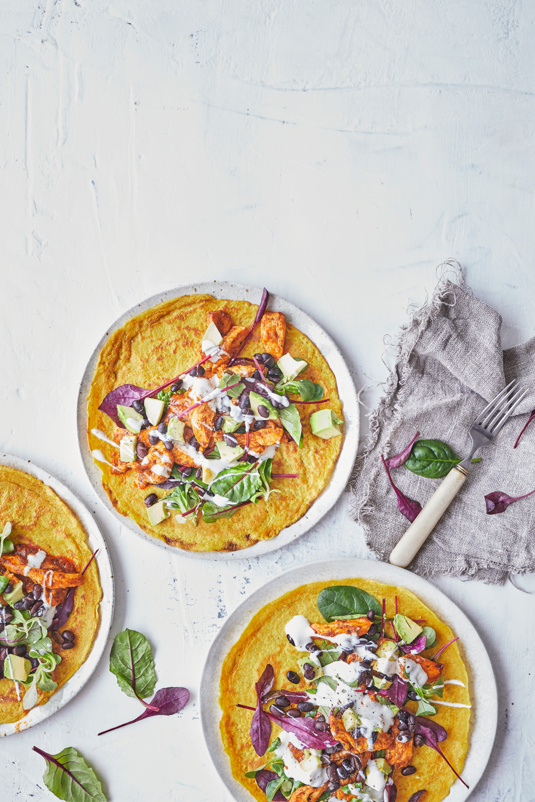 Mexicanske majspandekager med kylling