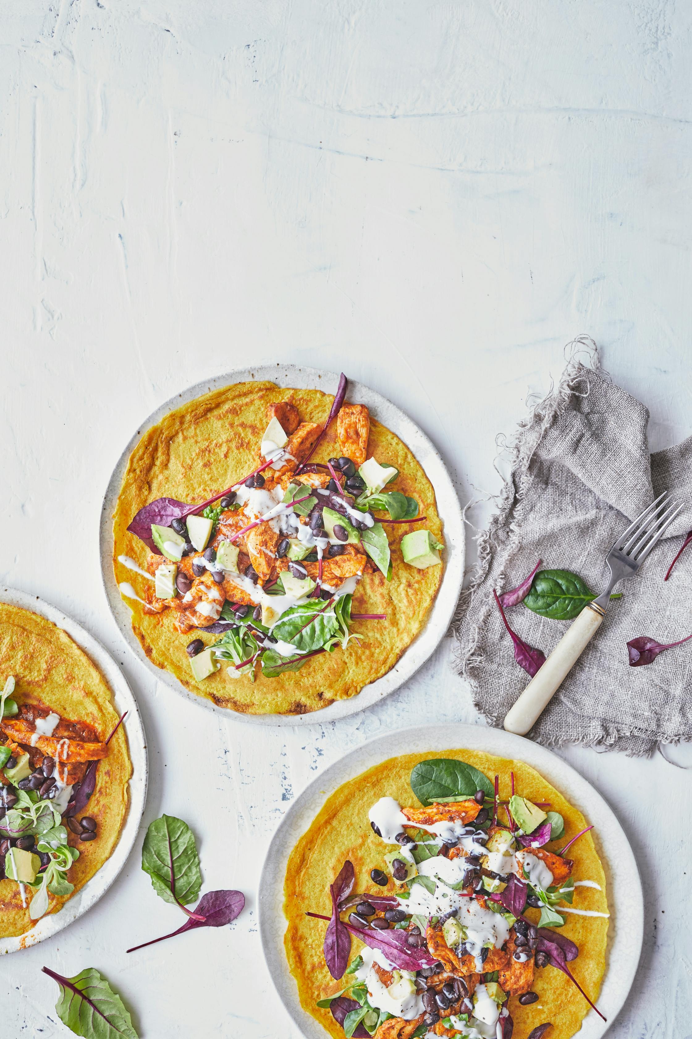 Mexicanske majspandekager med kylling