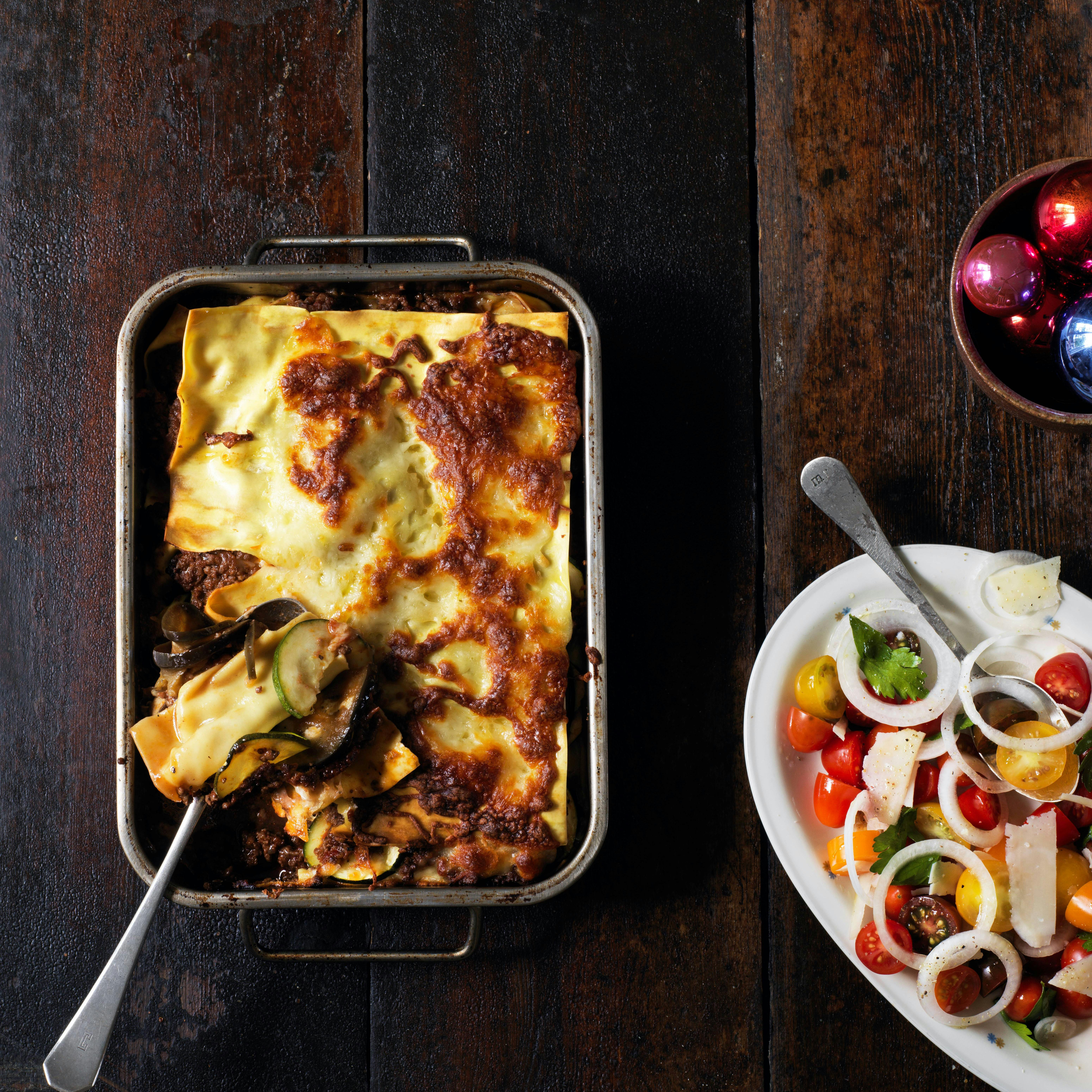 Lasagne med squash og aubergine