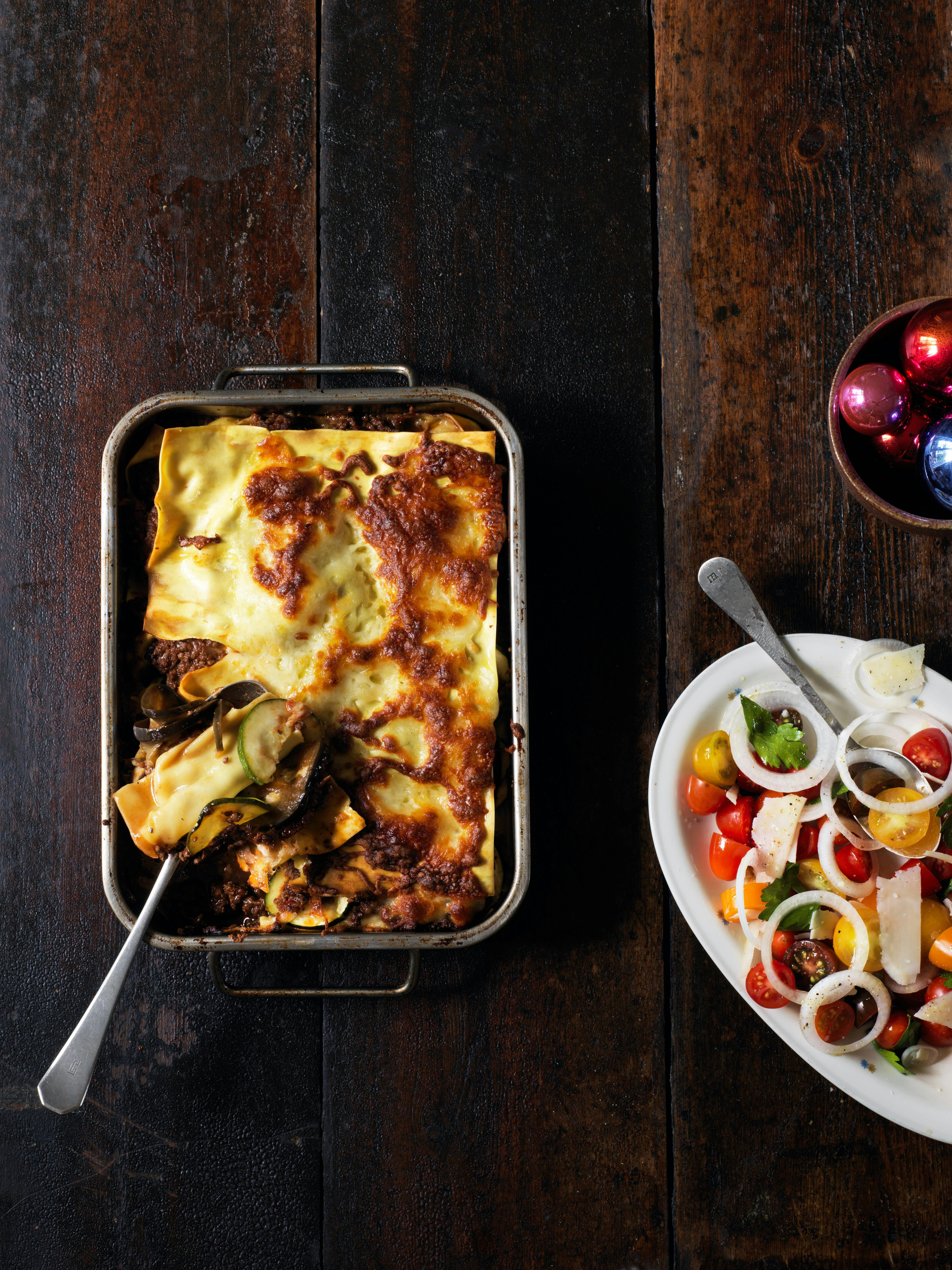 Lasagne med squash og aubergine