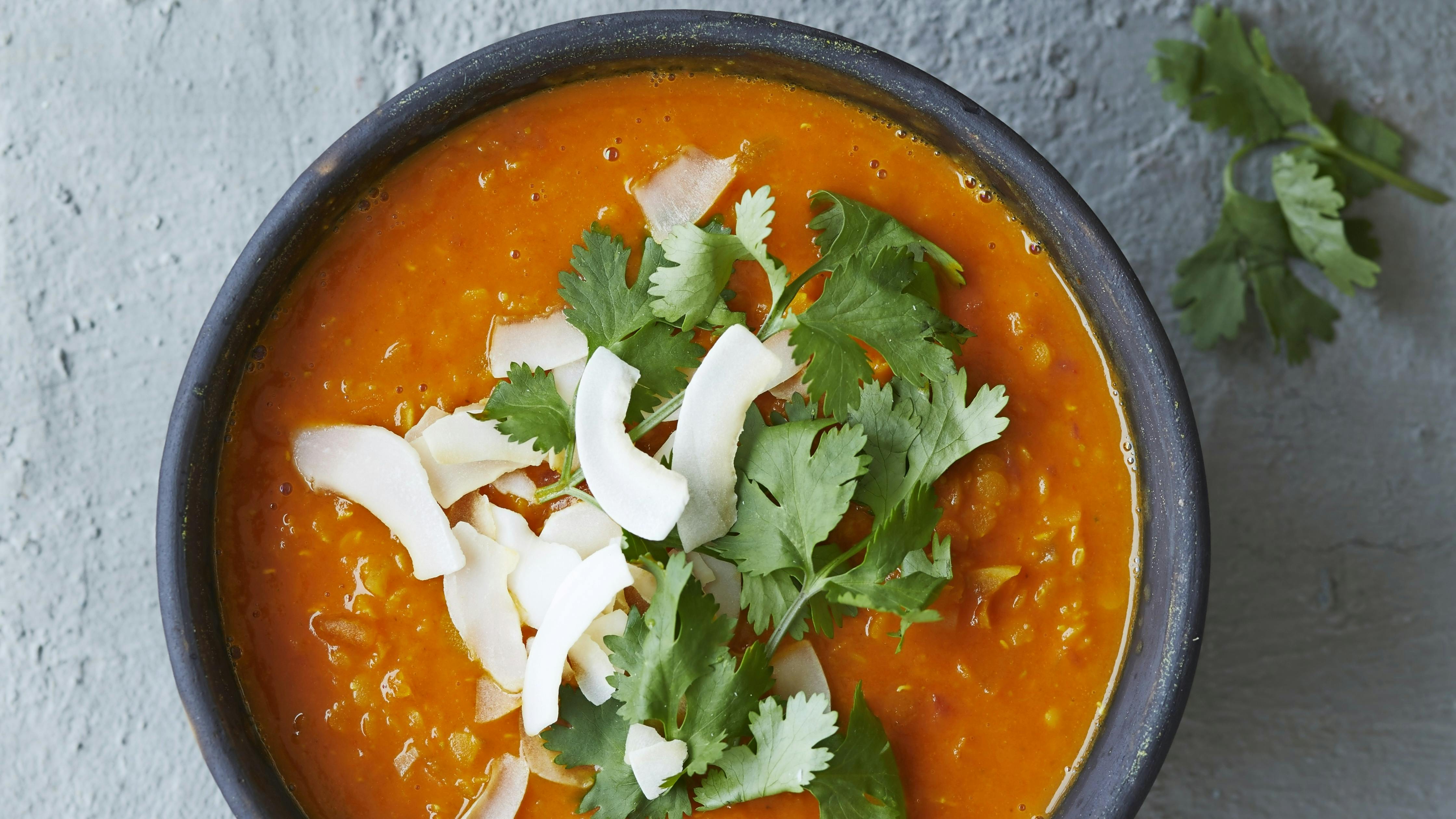 linsesuppe med kokosmælk