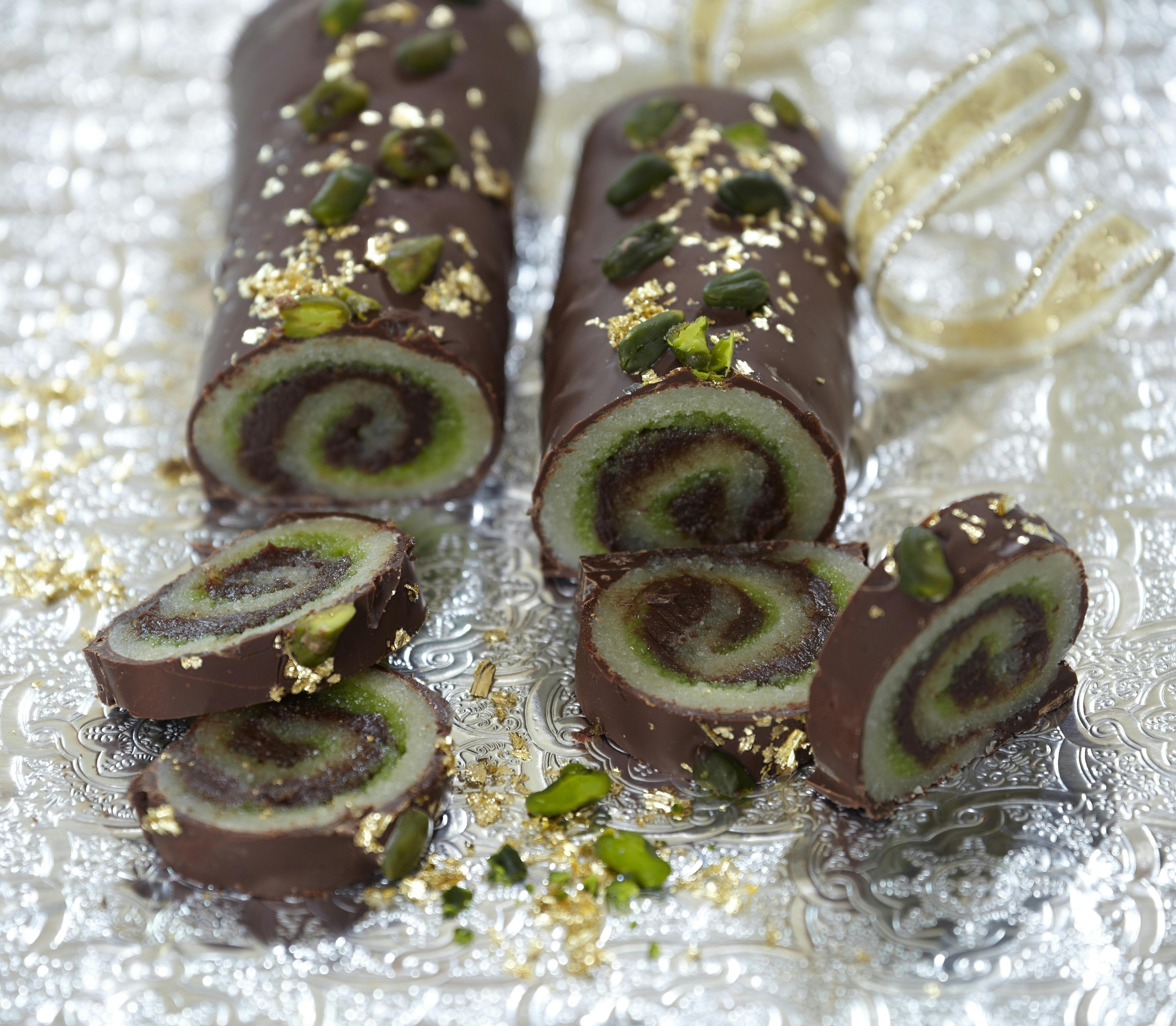 Marcipanbrød med Baileys og pistacie