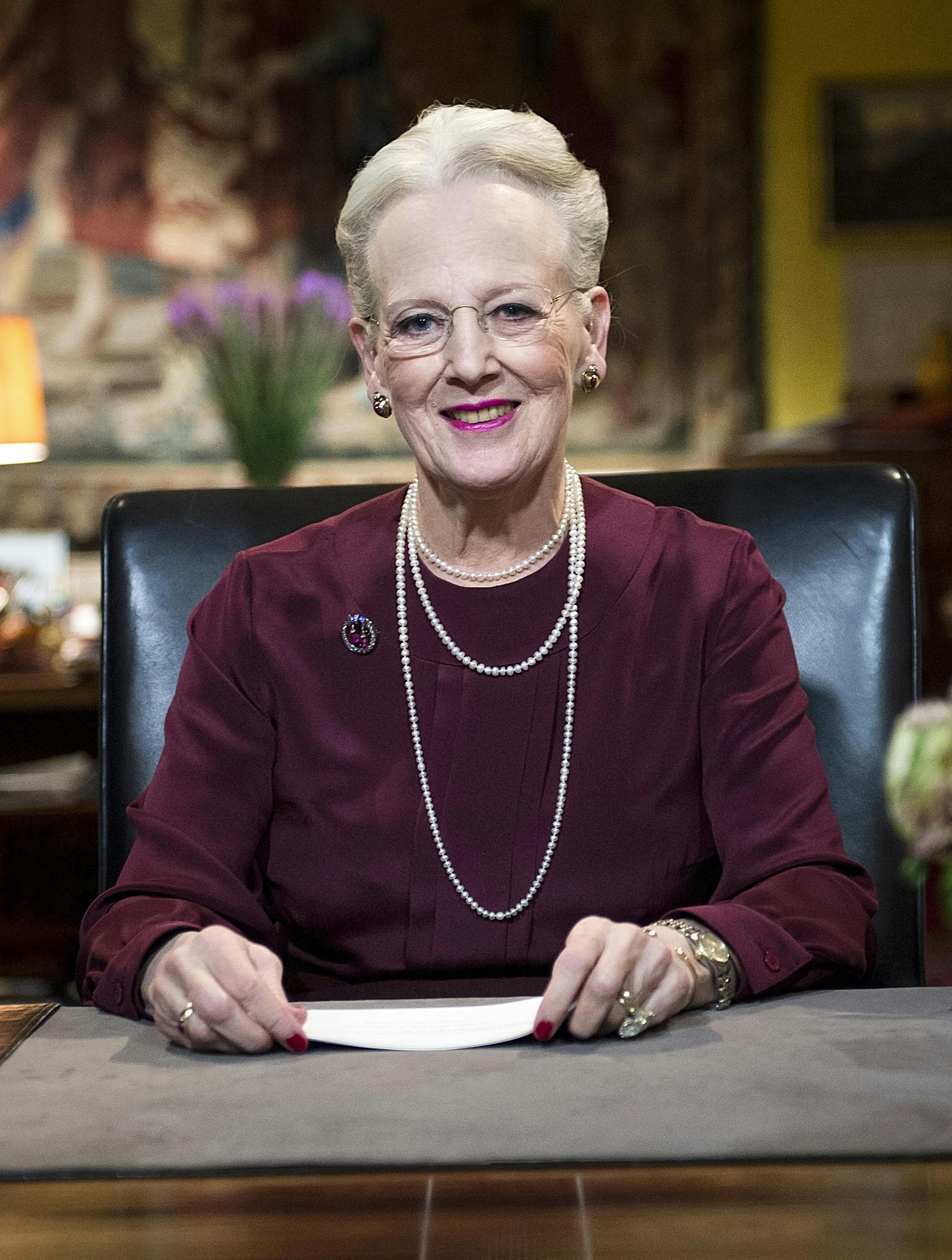 Dronning Margrethe holder sin nytårstale i Christian IXs palæ på Amalienborg mandag d. 31. december 2012. (Foto: Keld Navntoft/Ritzau Scanpix)