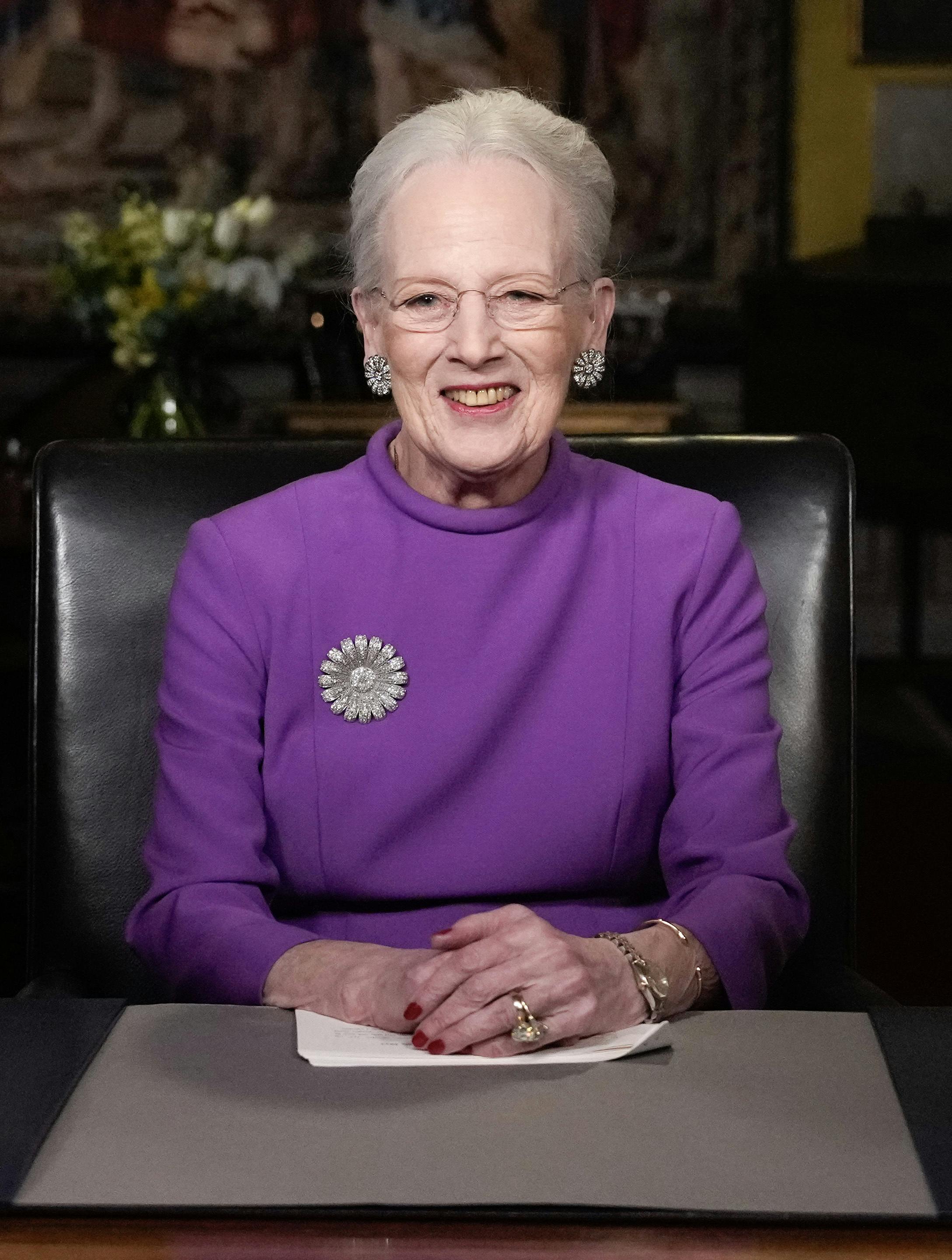 Dronning Margrethe II holder nytårstale fra Christian IX's Palæ, Amalienborg Slot, i København, søndag den 31. december 2023. (Foto: Keld Navntoft Ritzau/Scanpix)