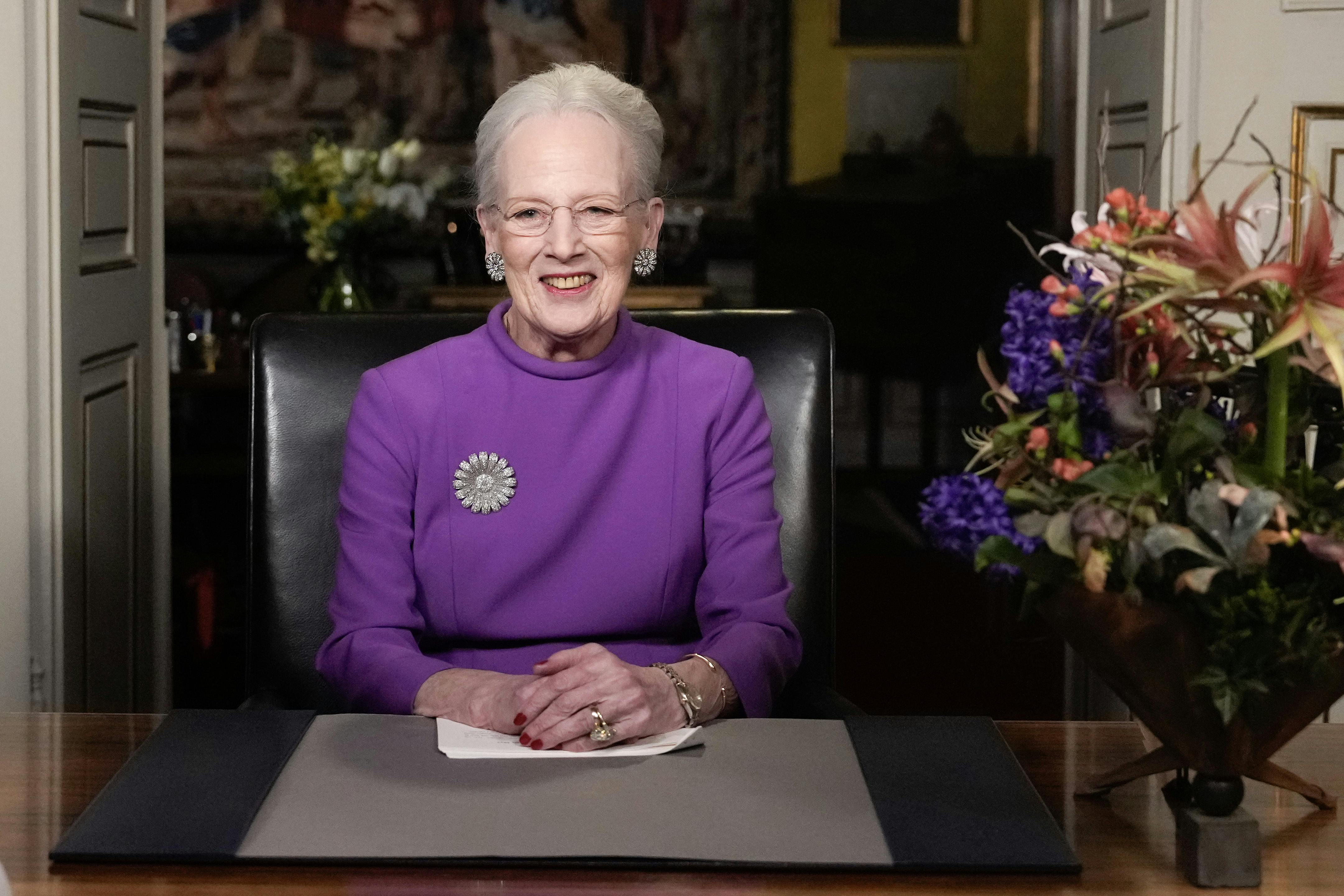 Dronning Margrethe II holder nytårstale fra Christian IX's Palæ, Amalienborg Slot, i København, søndag den 31. december 2023. (Foto: Keld Navntoft Ritzau/Scanpix)