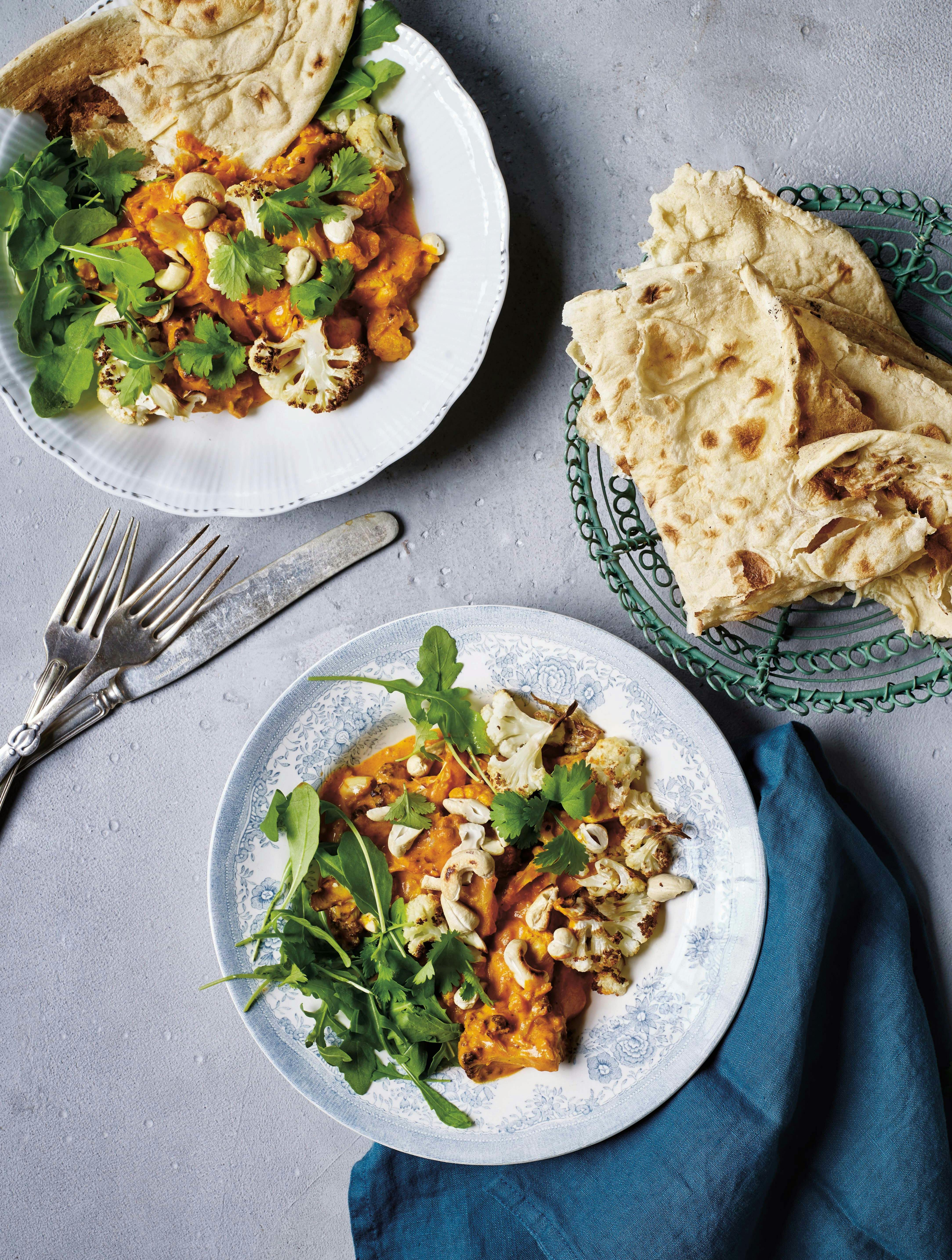 Indisk kylling med ristet blomkål