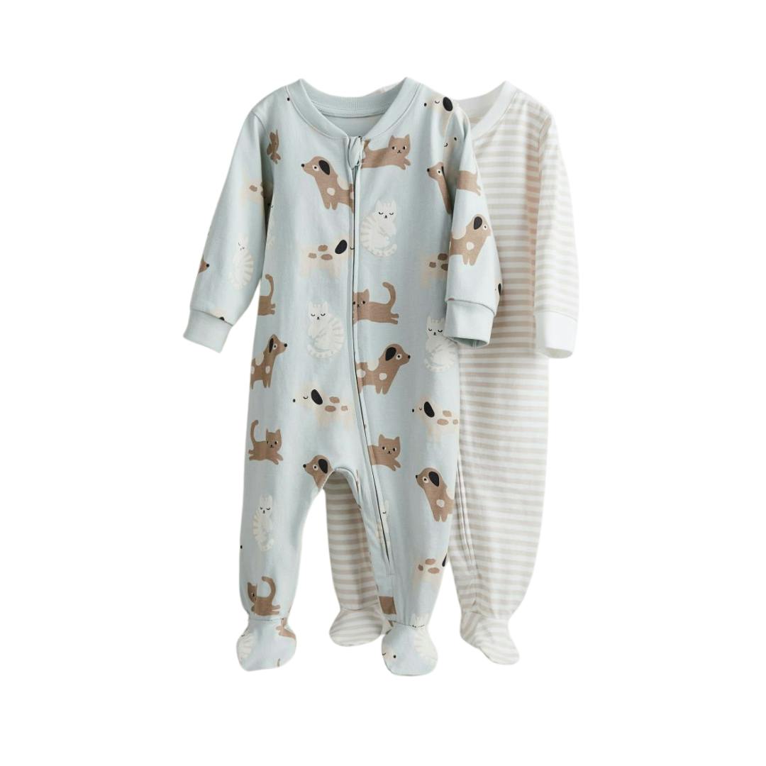 2 pak H&M heldragter med fødder