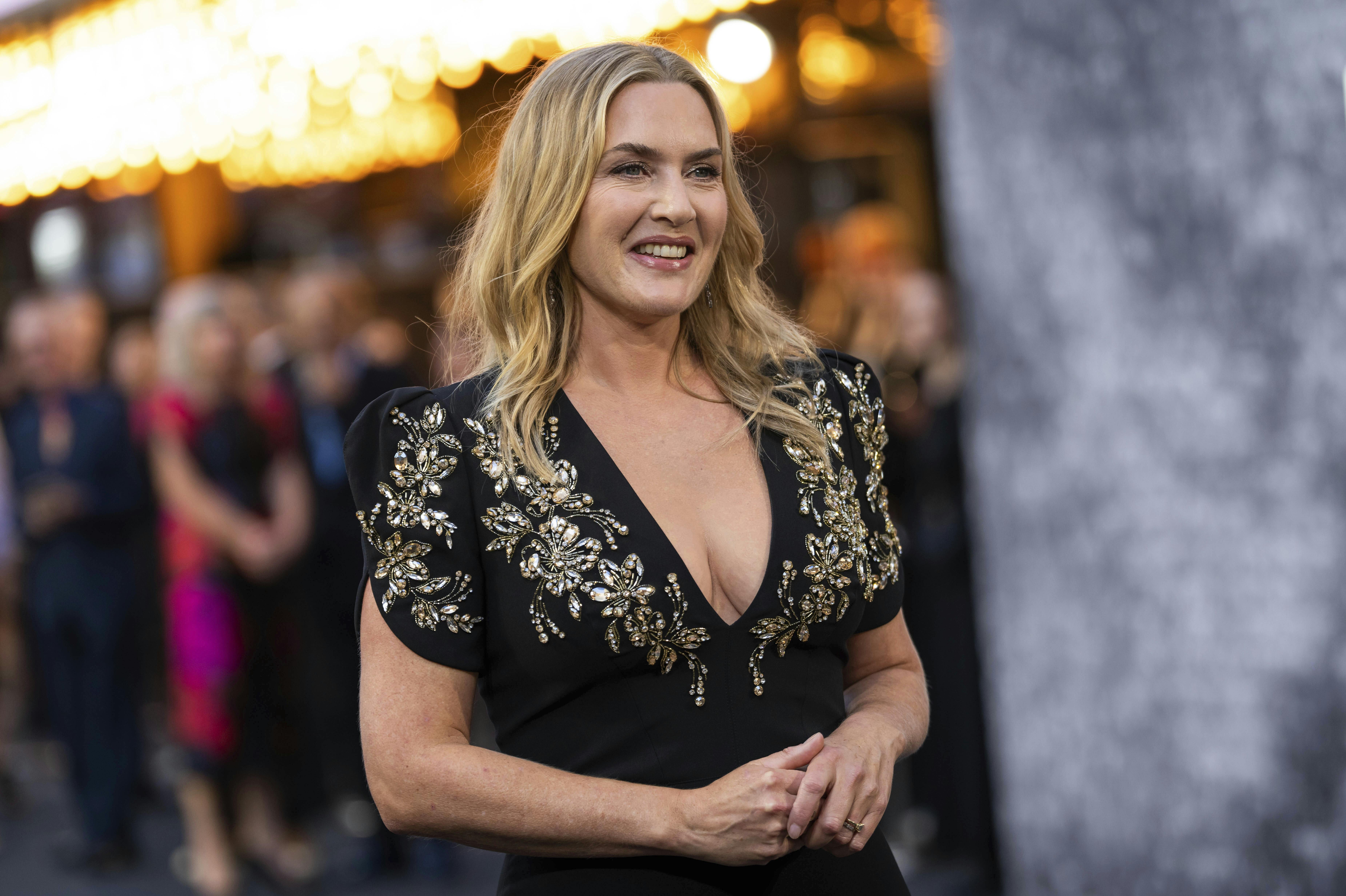 Kate Winslet poses for photographers upon arrival at the UK premiere for the film "Lee" on Tuesday, Sept. 3, 2024, in London. (Photo by Scott A Garfitt/Invision/AP)