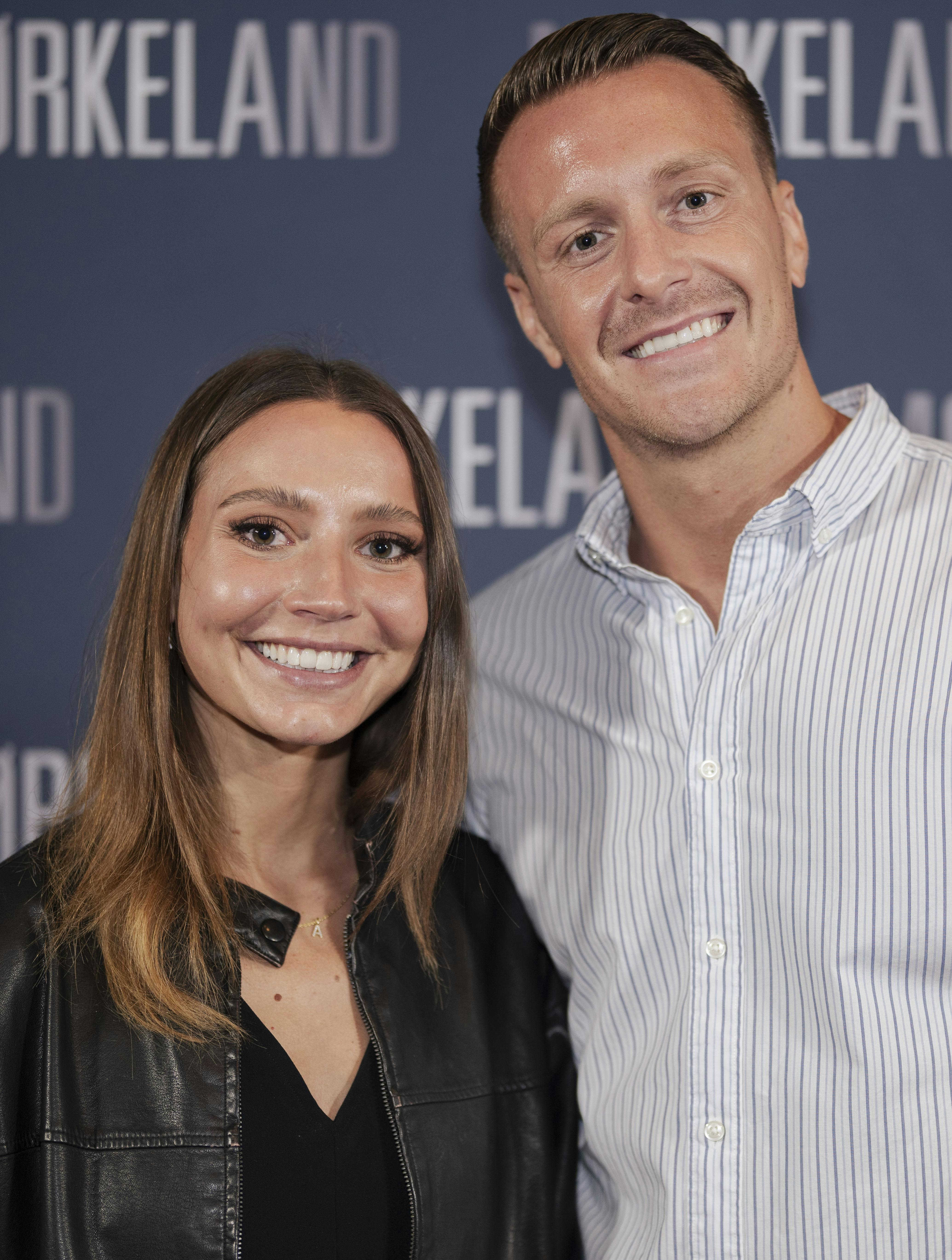 Lissa Paustian og Andreas Holm til Gallapremieren på filmen Mørkeland i Imperial i København tirsdag den 20. august 2024.. (Foto: Thomas Traasdahl/Ritzau Scanpix)