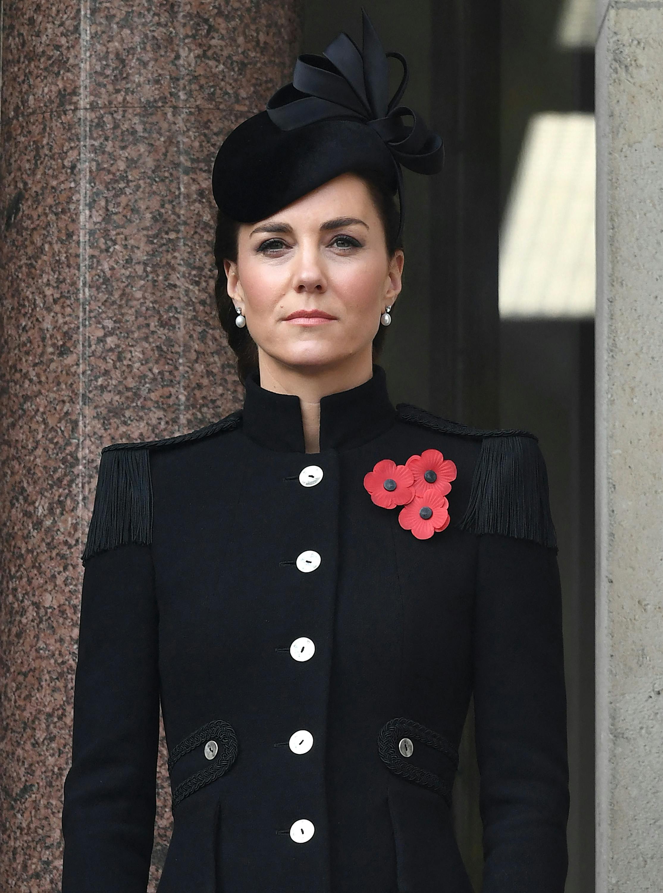 Members of The Royal Family attend the Remembrance Sunday Service at The Cenotaph, Whitehall, London, UK, on the 8th November 2020. Picture by James Whatling. 08 Nov 2020 Pictured: Catherine, Duchess of Cambridge, Kate Middleton. Photo credit: James Whatling / MEGA TheMegaAgency.com +1 888 505 6342 (Mega Agency TagID: MEGA713864_017.jpg) [Photo via Mega Agency]