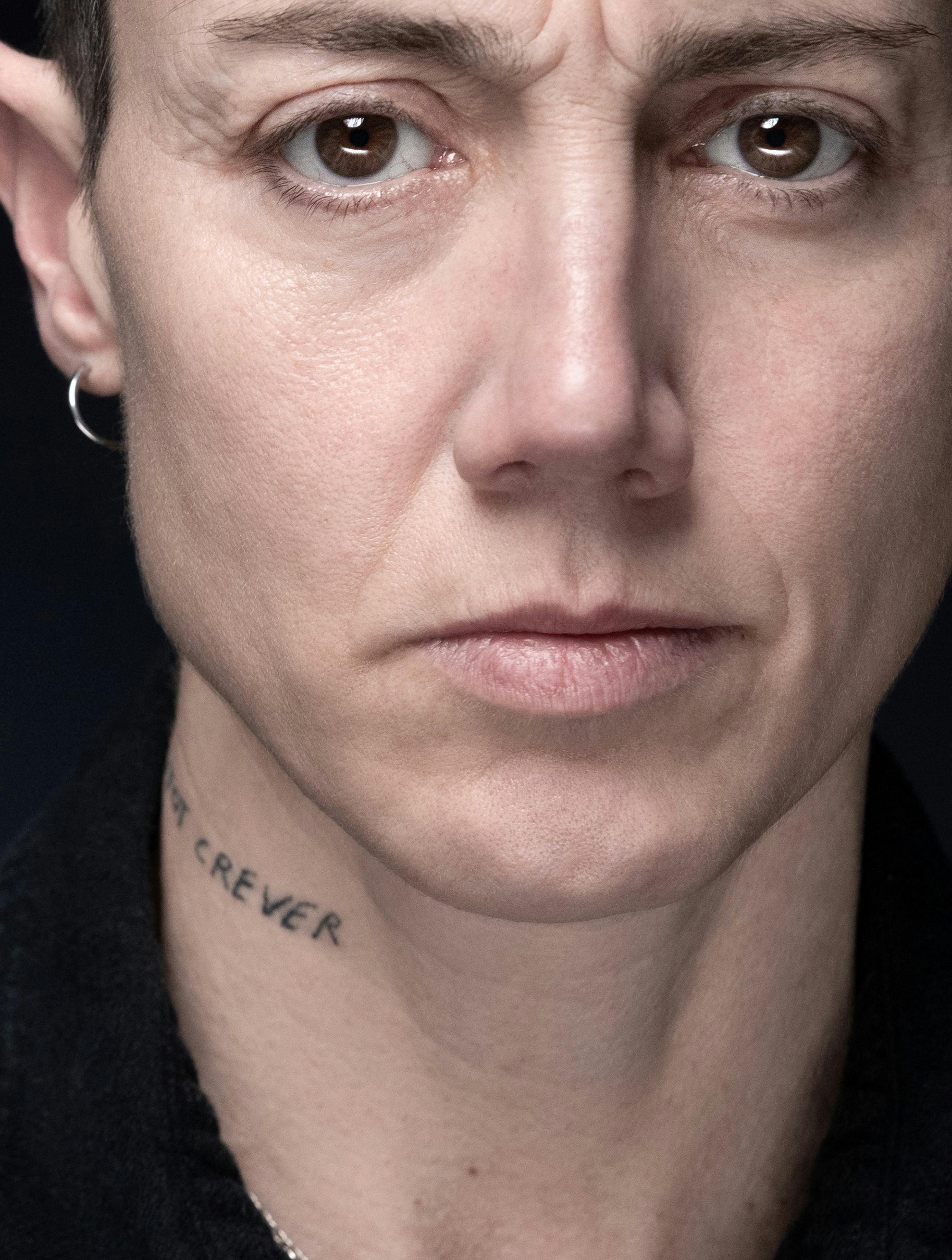 French author Constance Debre poses during a photo session in Paris on February 17, 2022. JOEL SAGET / AFP
