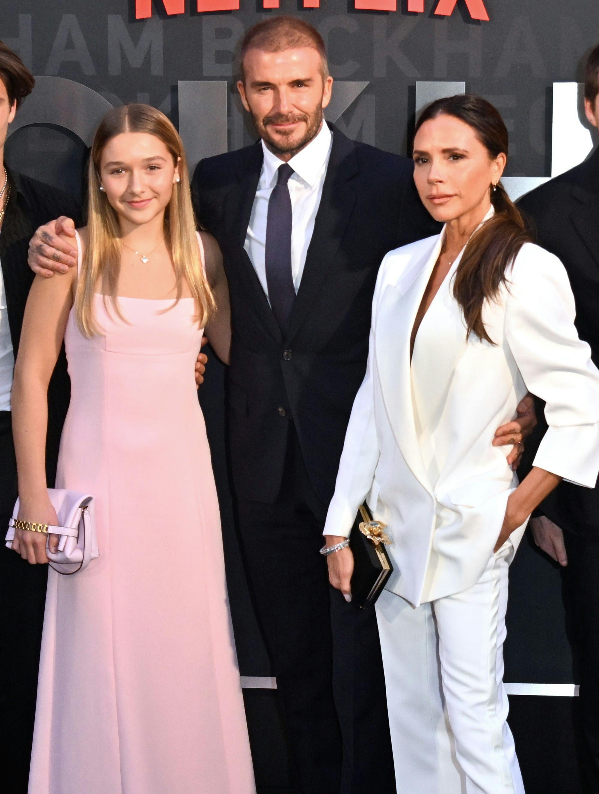 Harper Beckham, David Beckham and Victoria Beckham