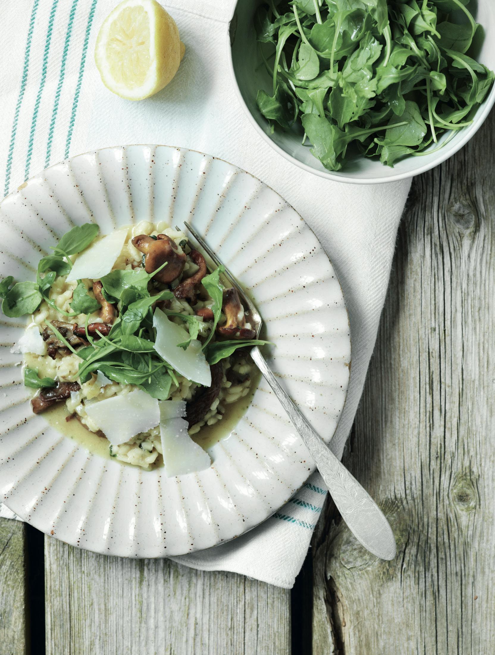 Svamperisotto med pecorino og rucola
