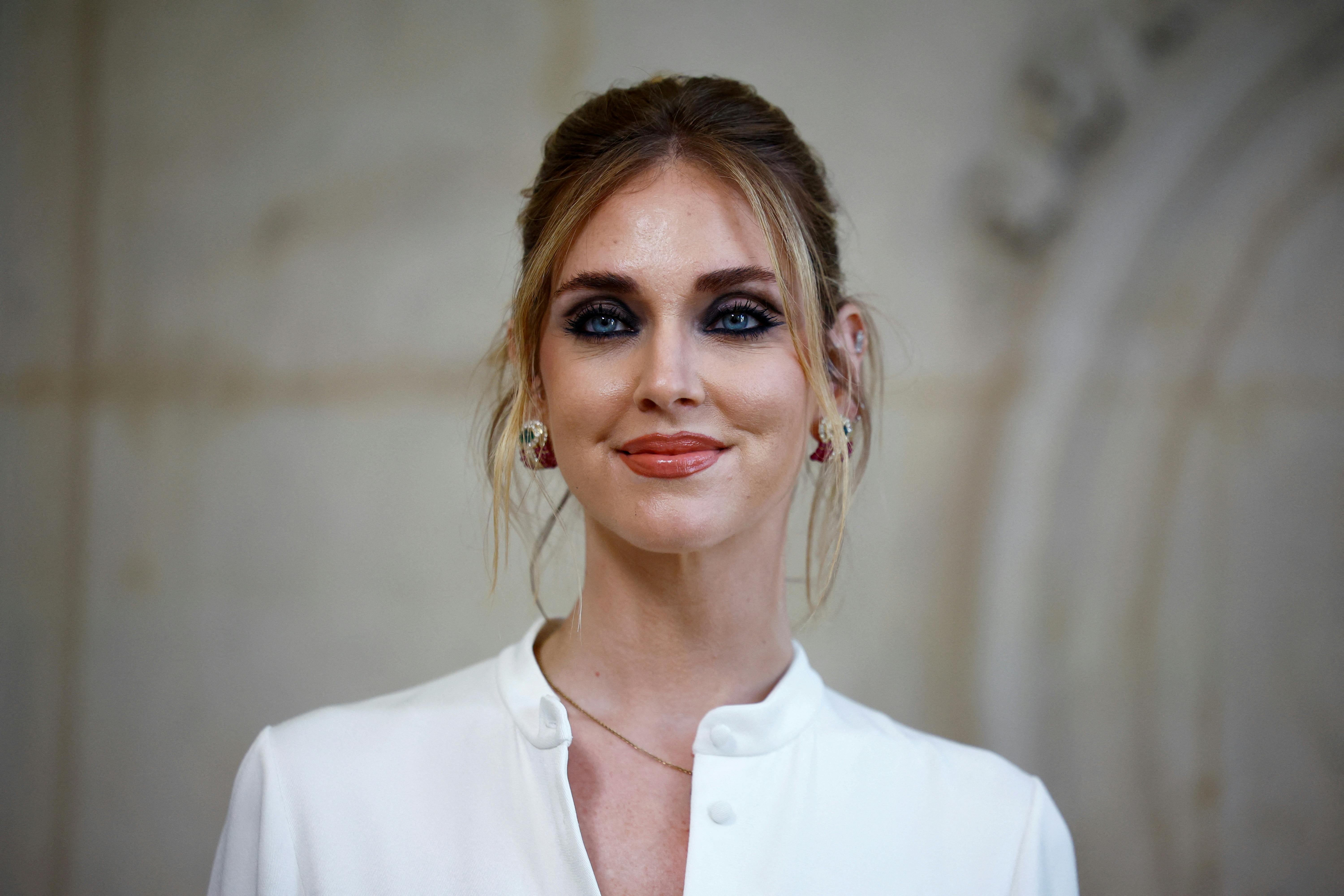 FILE PHOTO: Chiara Ferragni poses during a photocall before Dior Haute Couture Fall/Winter 2023-2024 collection show in Paris, France, July 3, 2023. REUTERS/Sarah Meyssonnier/File Photo