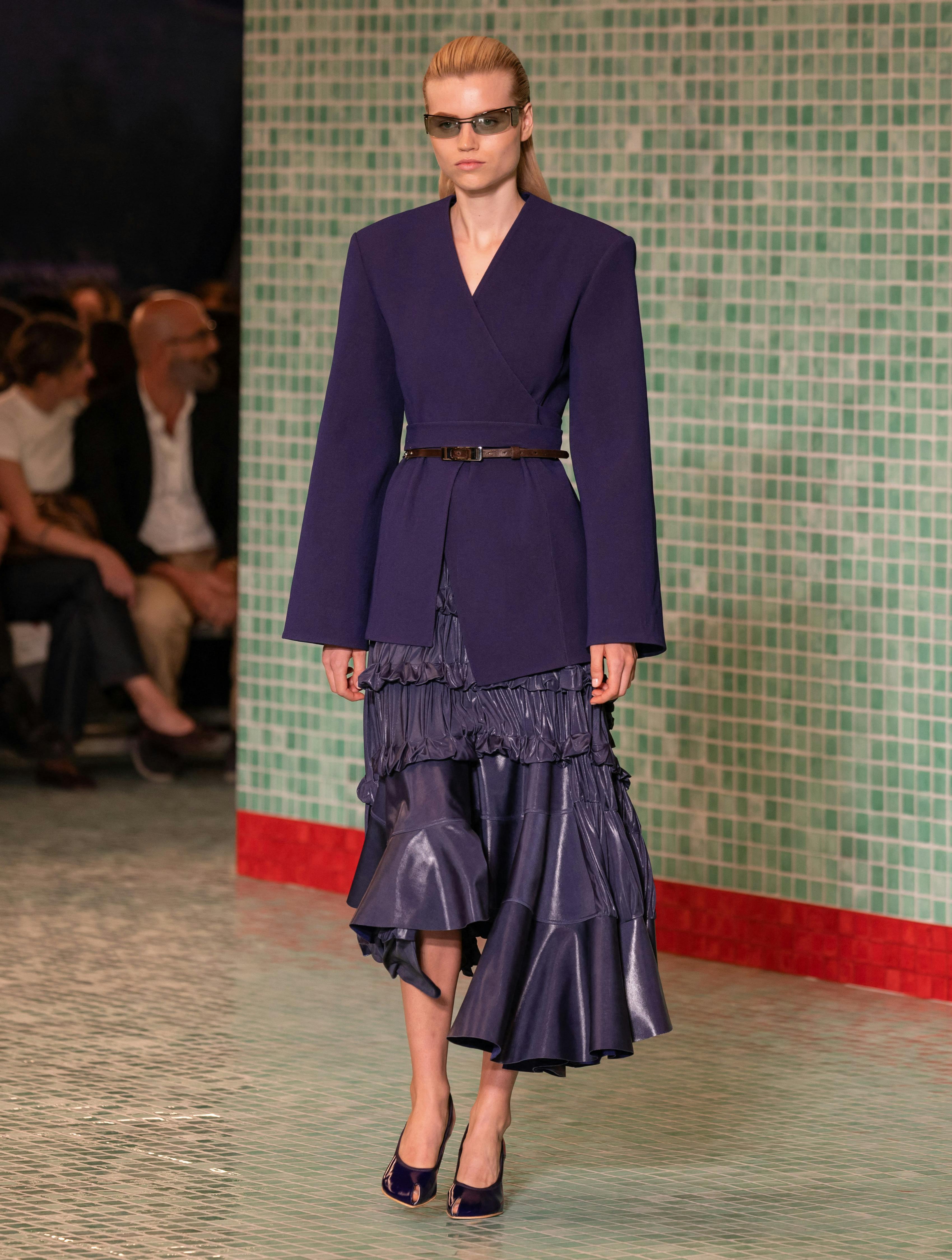 A model walks the runway for Tory Burch during New York Fashion Week in New York on September 9, 2024. Yuki IWAMURA / AFP