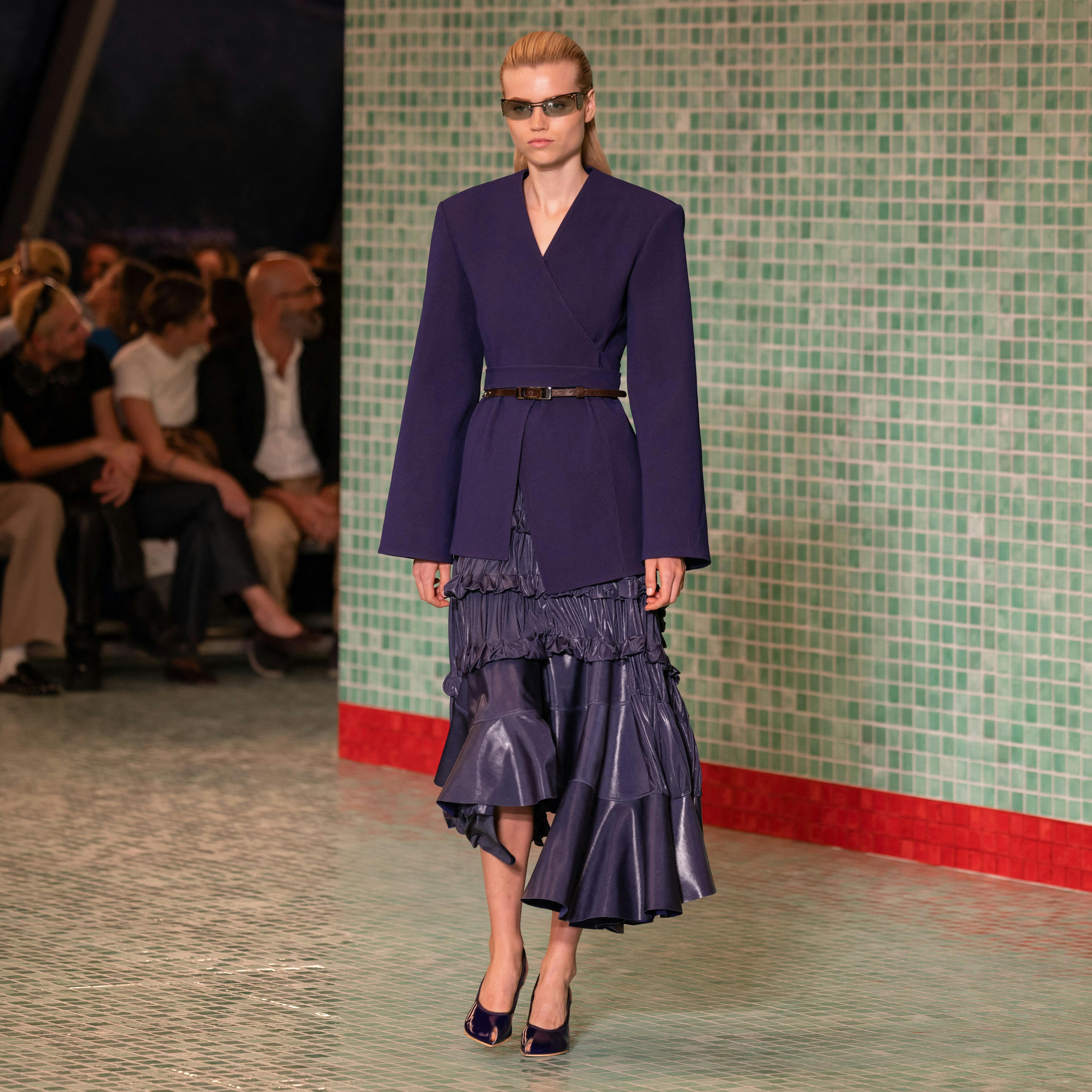 A model walks the runway for Tory Burch during New York Fashion Week in New York on September 9, 2024. Yuki IWAMURA / AFP