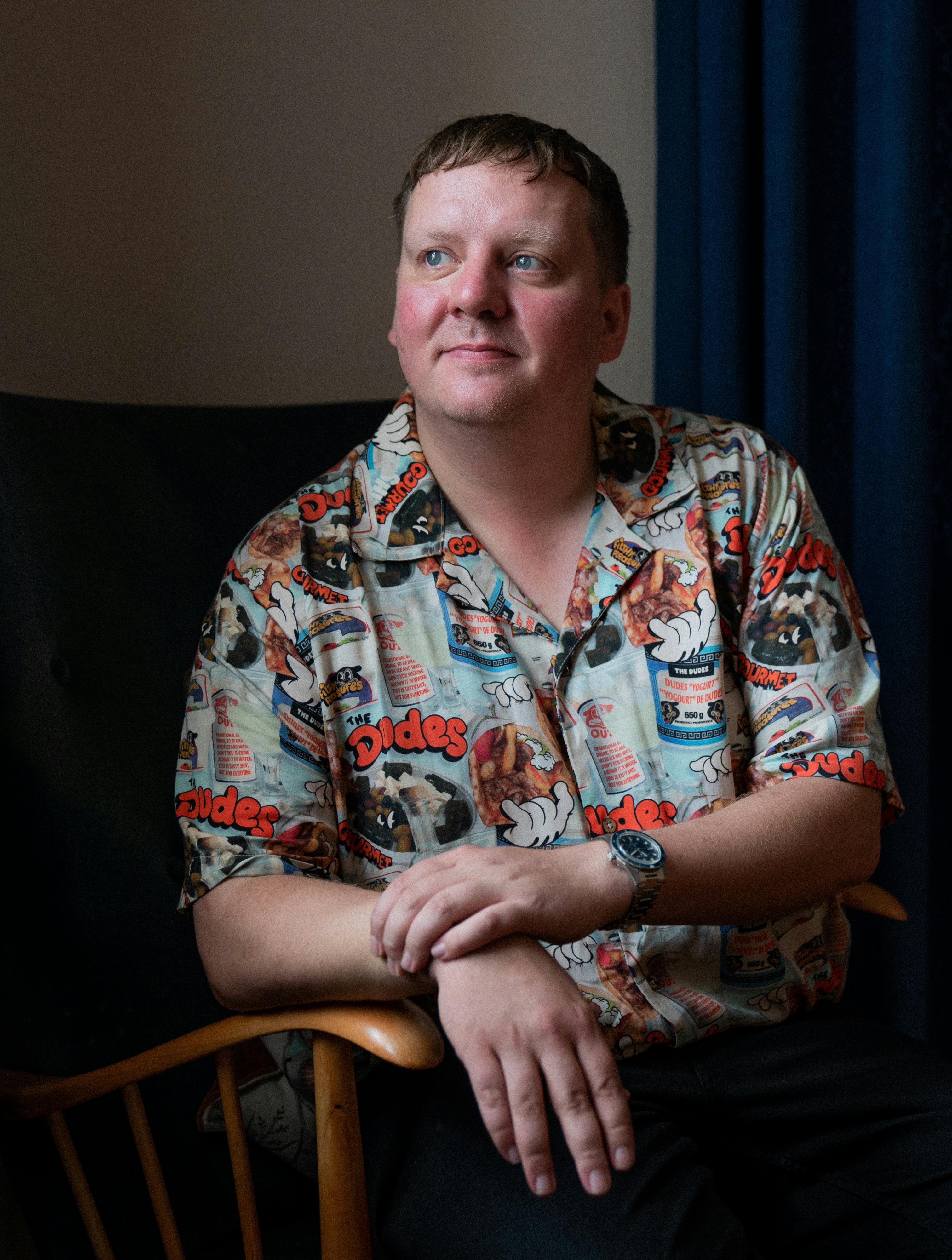 Jesper Ole Feit Andersen på et TV2-pressemøde om femte sæson af Sygeplejeskolen, i Kanalhuset i København fredag den 23. september 2022. (Foto: Ida Marie Odgaard/Ritzau Scanpix)