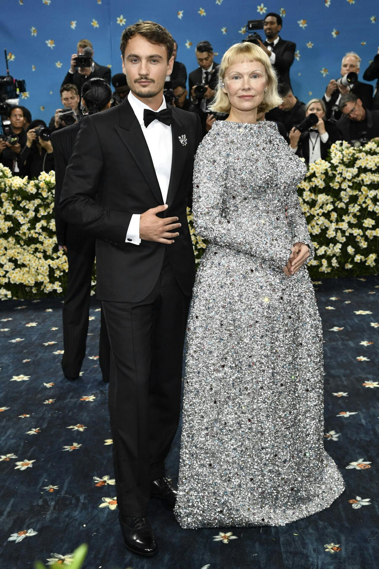 Brandon Thomas Lee, left and Pamela Anderson attend The Metropolitan Museum of Art's Costume Institute benefit gala celebrating the opening of the "Superfine: Tailoring Black Style" exhibition on Monday, May 5, 2025, in New York. (Photo by Evan Agostini/Invision/AP)