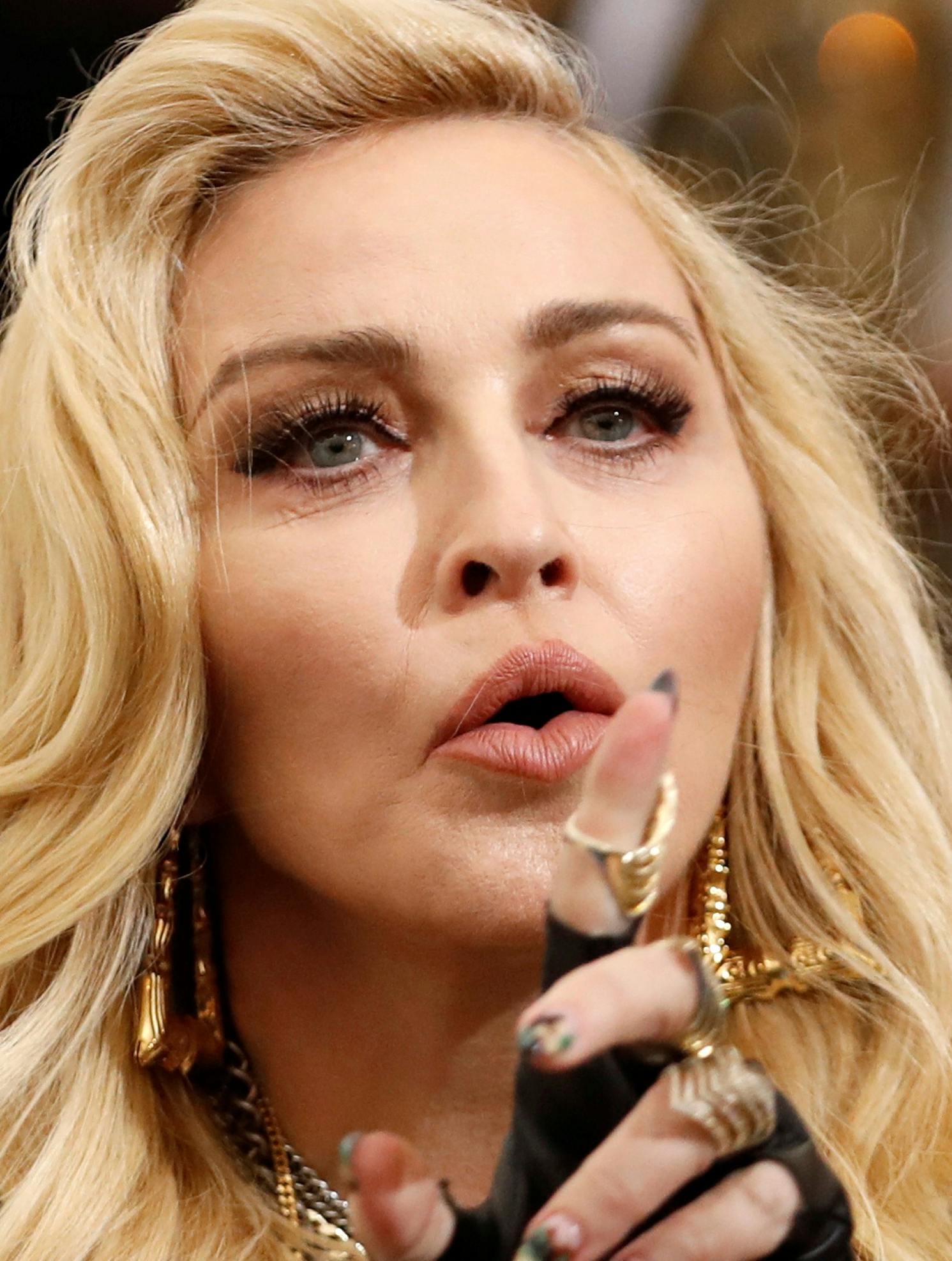 FILE PHOTO: Singer Madonna arrives at the Metropolitan Museum of Art's Gala, Rei Kawakubo/Comme des Garcons: Art of the In-Between in New York City, U.S. on May 1, 2017. REUTERS/Lucas Jackson/File Photo