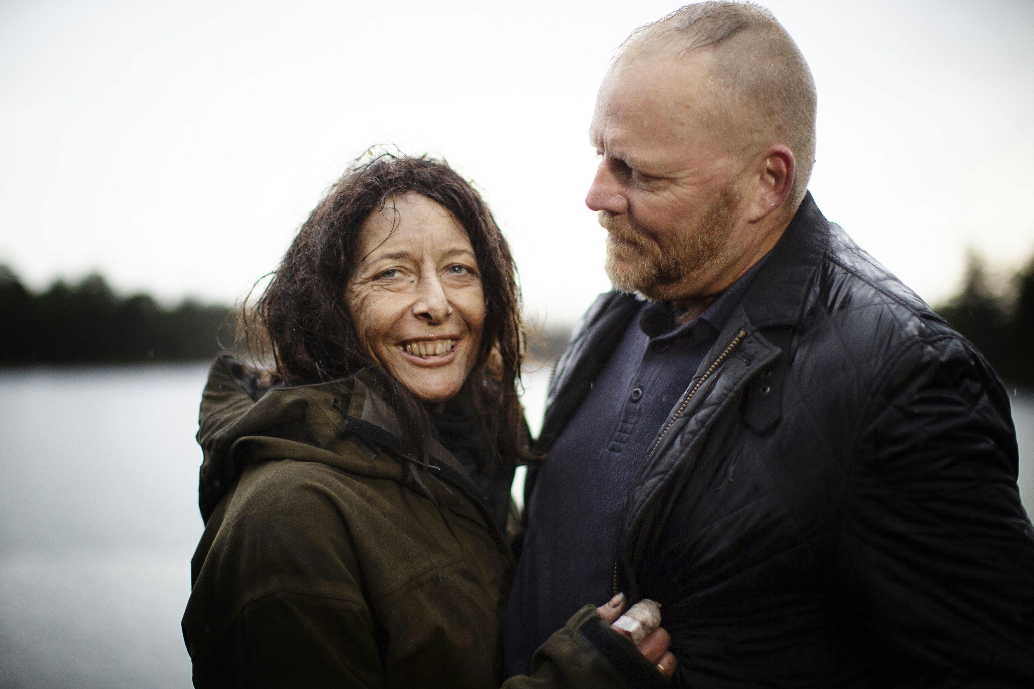 Bente Hørby Boisen fik selskab af manden Mads i vildmarken.