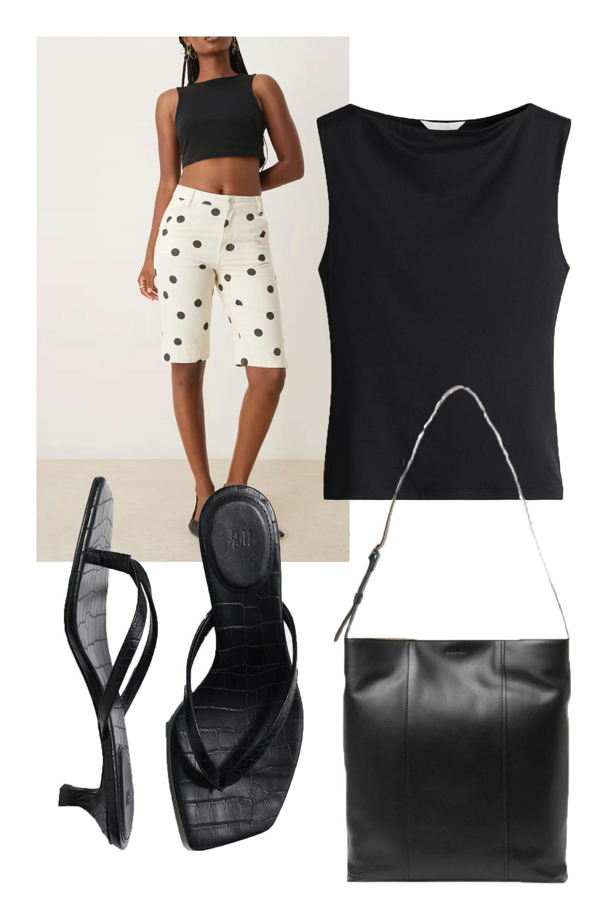 polkaprikkede capribukser styling