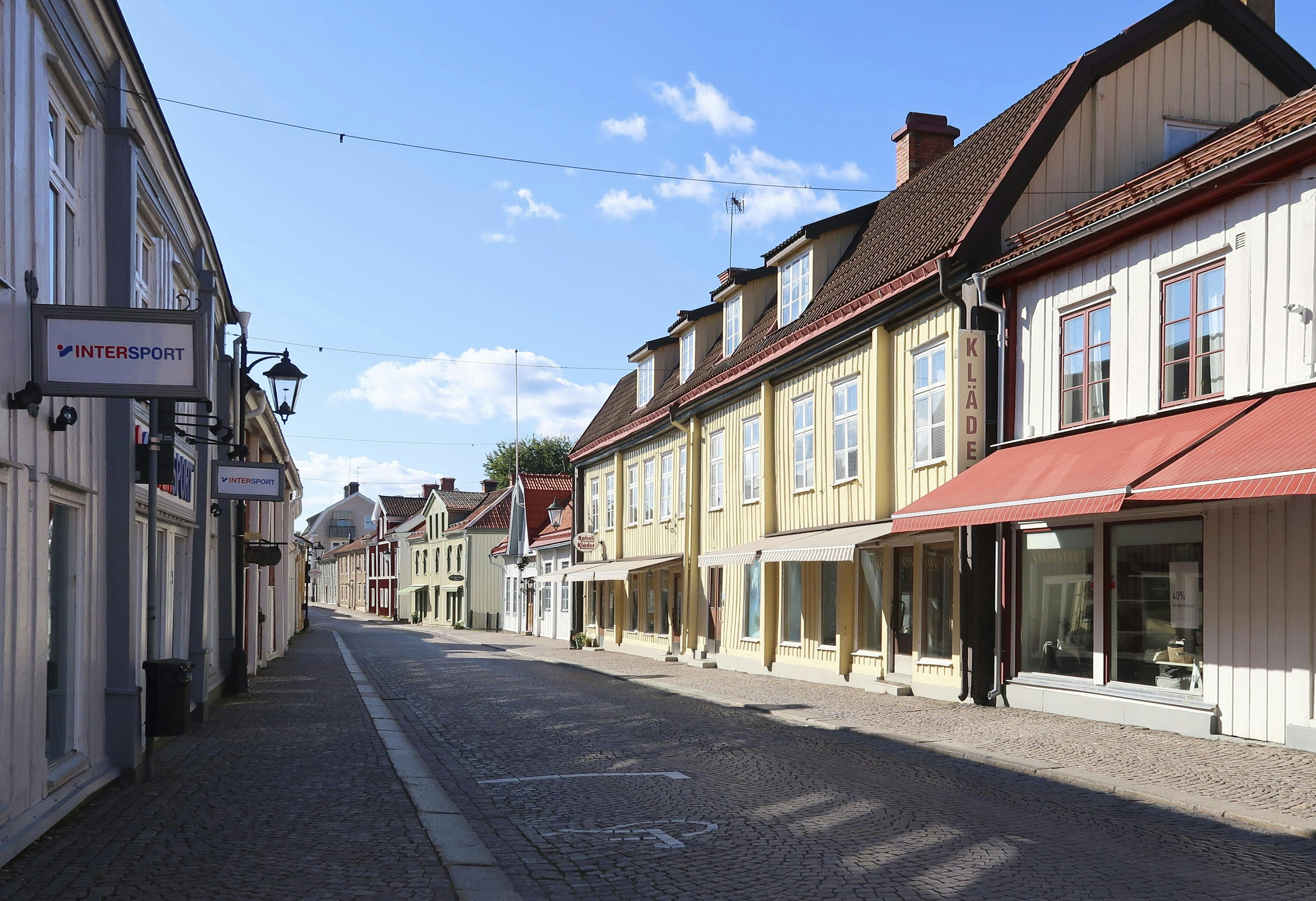 Storgatan i Vimmerby, som ikke så stor igen. Men den er hyggelig.