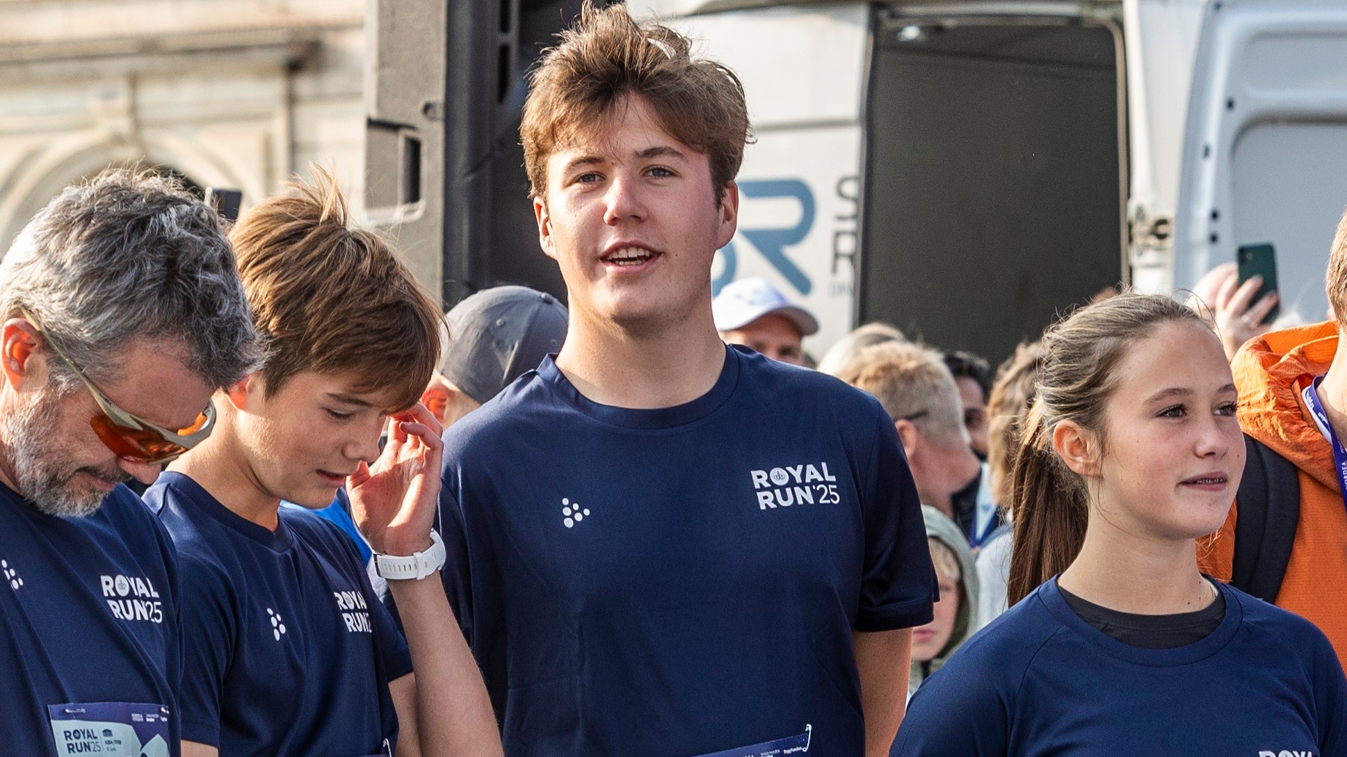 Kong Frederik, prins Vincent, kronprins Christian og prinsesse Josephine.