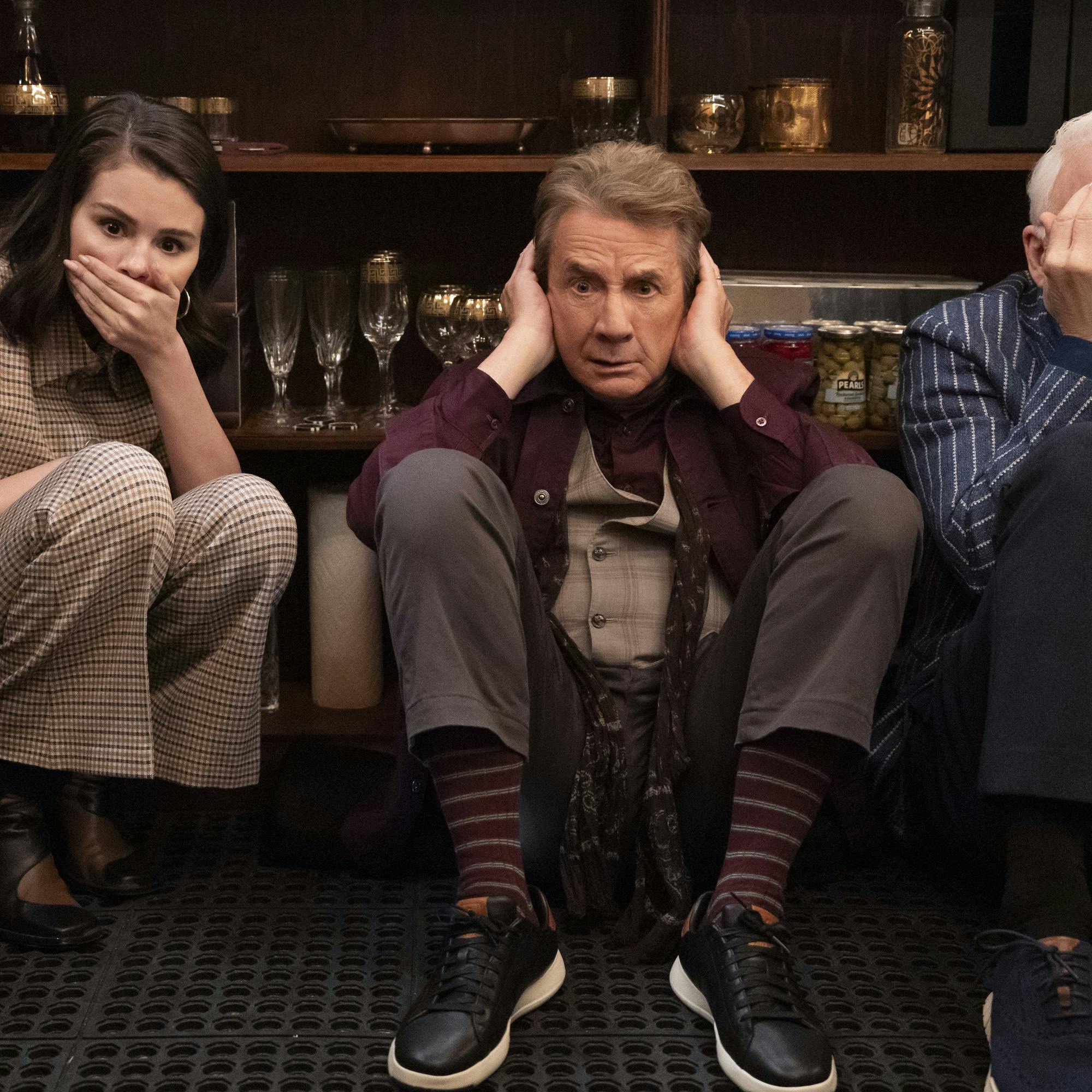 Selena Gomez, Martin Short og Steve Martin i 'Only Murders in the Building' sæson 5