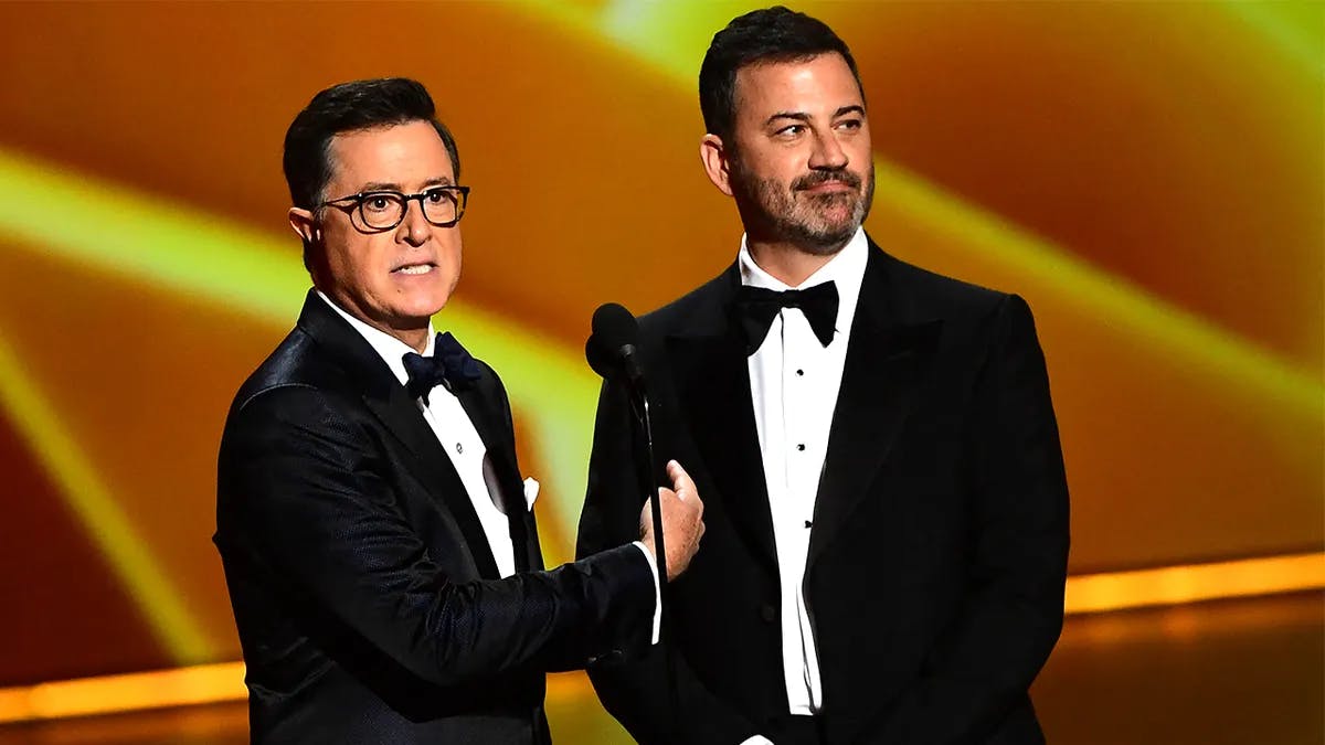 Stephen Colbert og Jimmy Kimmel. 