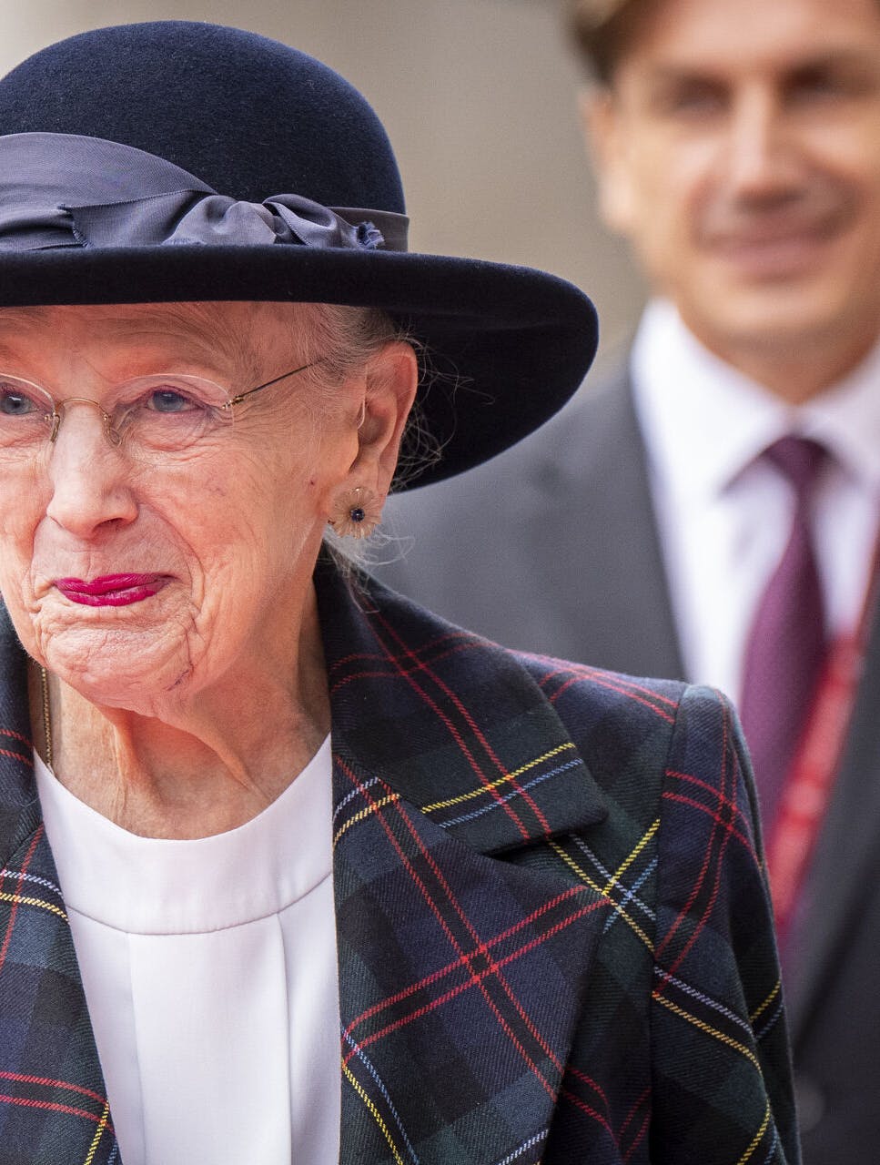 Dronning Magrethe, da Kongefamilien ankommer til Folketingets åbning på Christiansborg Slot i København.
