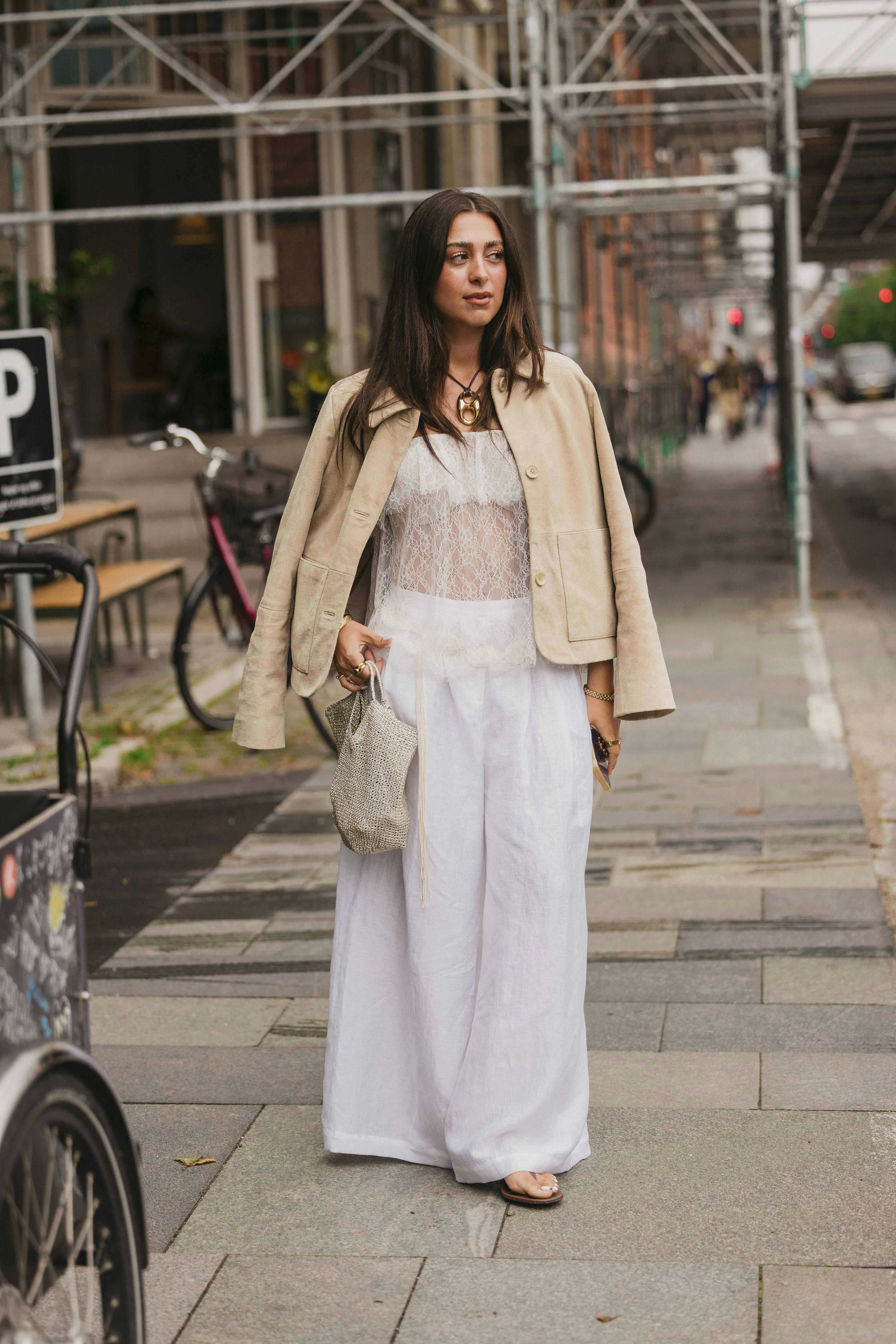 FOR EDITORIAL USE ONLY. Street style. Spring/Summer 2026. Copenhagen street style, Street Style at Copenhagen Fashion Week Spring Summer 2026. 04 Aug 2025 Pictured: Copenhagen Street Style SS26. Photo credit: CAMERA PRESS / MEGA TheMegaAgency.com sales@mega.global (Mega Agency TagID: MEGA1348601_092.jpg) [Photo via Mega Agency]