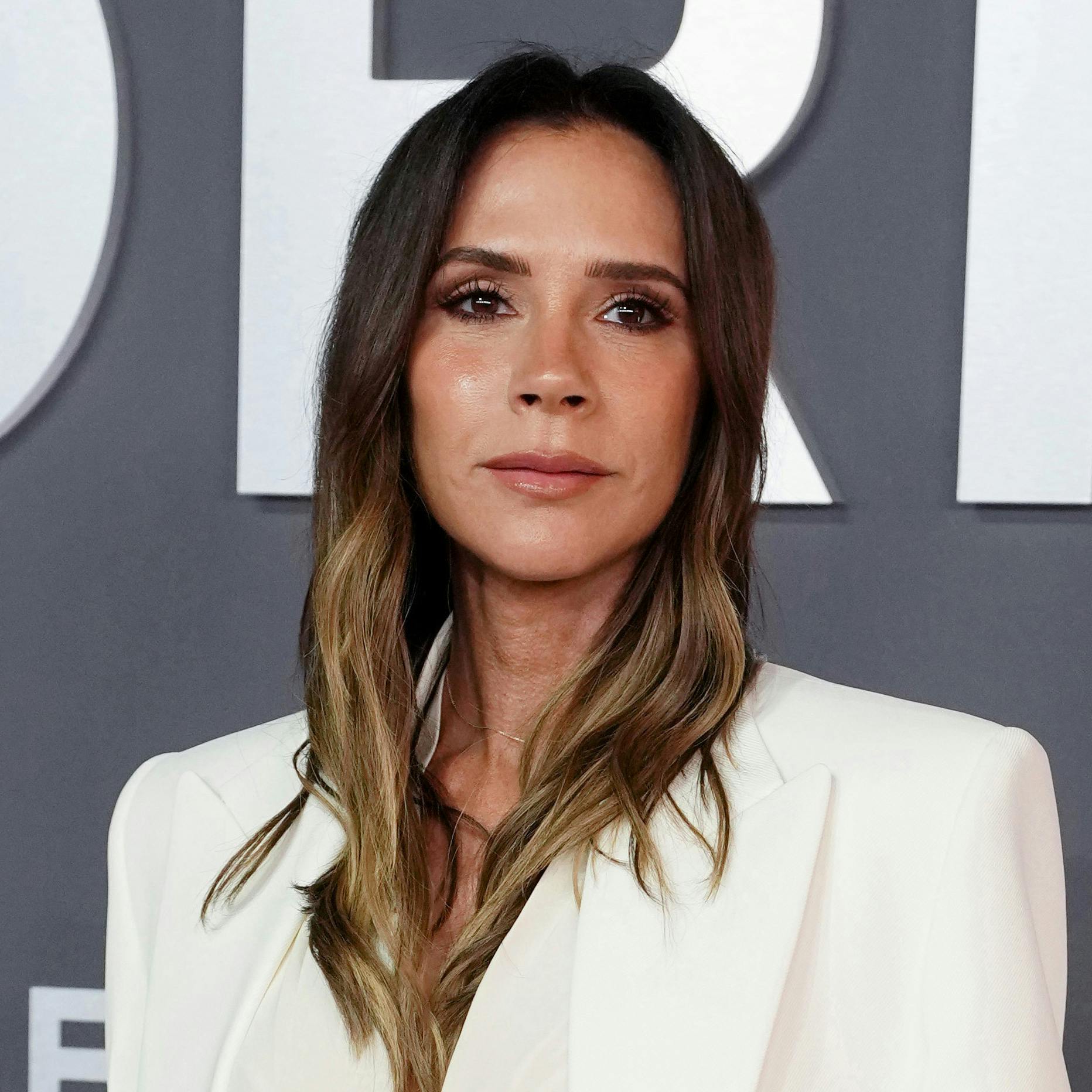 Victoria Beckham poses for photographers upon arrival at the premiere of the television series "Victoria Beckham" in London, Wednesday, Oct. 8, 2025. (Photo by Scott A Garfitt/Invision/AP)