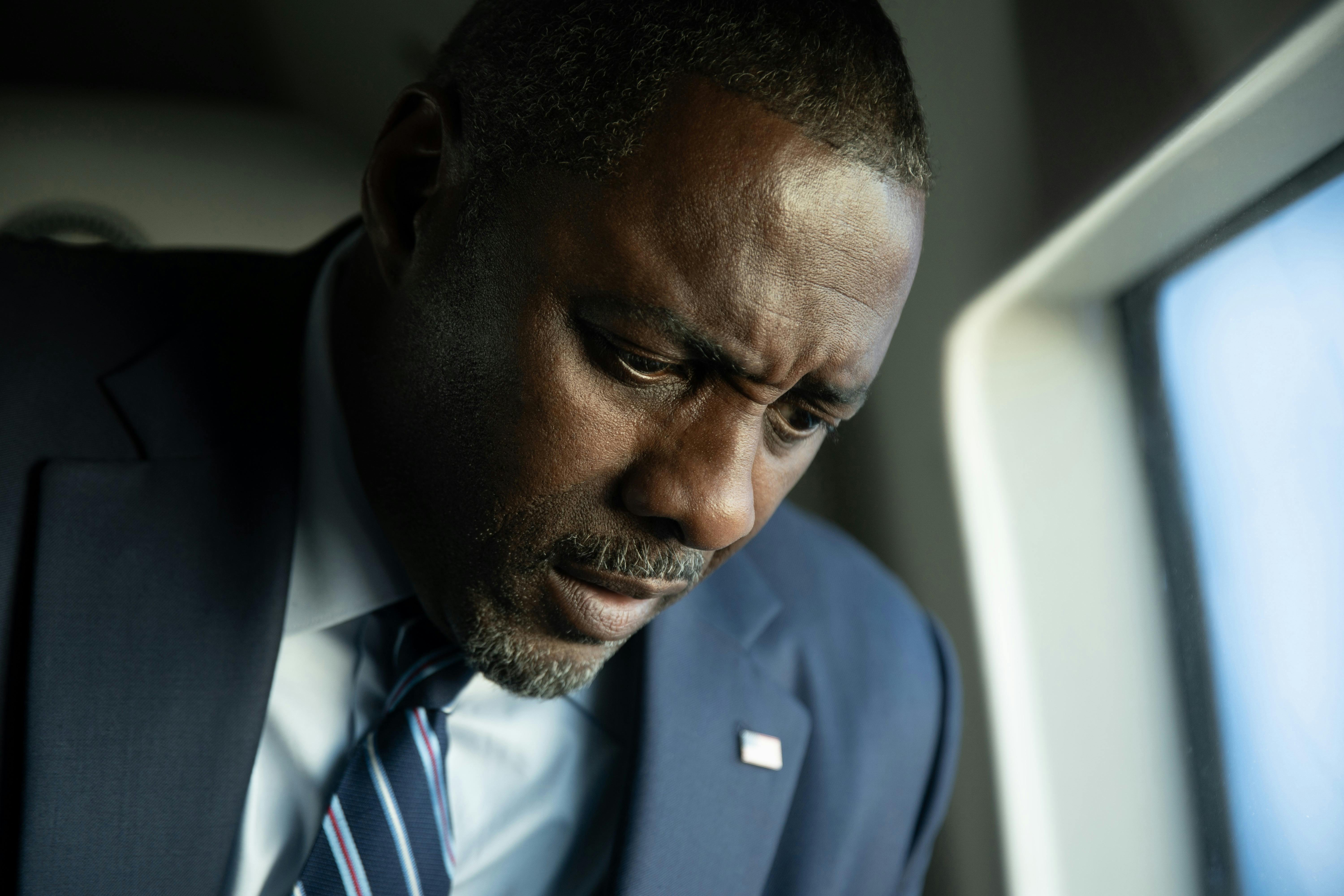 A HOUSE OF DYNAMITE - Idris Elba as POTUS. Cr: Eros Hoagland © 2025 Netflix, Inc. 