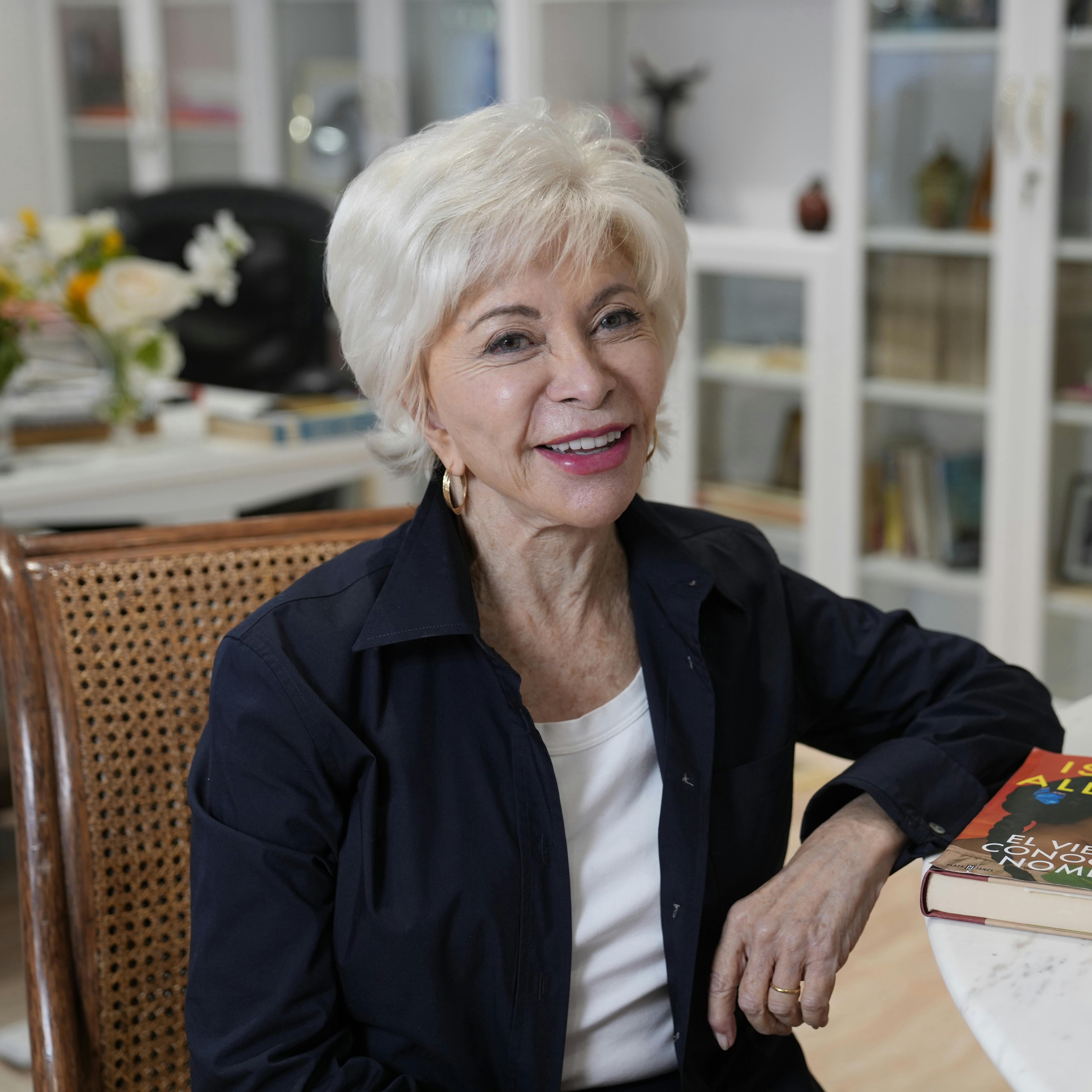 Author Isabel Allende poses at her writing studio in Sausalito, Calif., on April 12, 2023. (AP Photo/Eric Risberg, File)