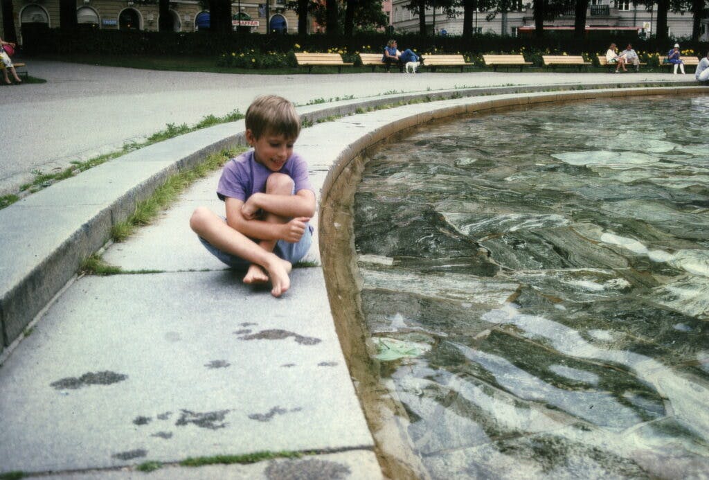 Bjørn på besøg i Stockholm. Billedet er fra 1993.