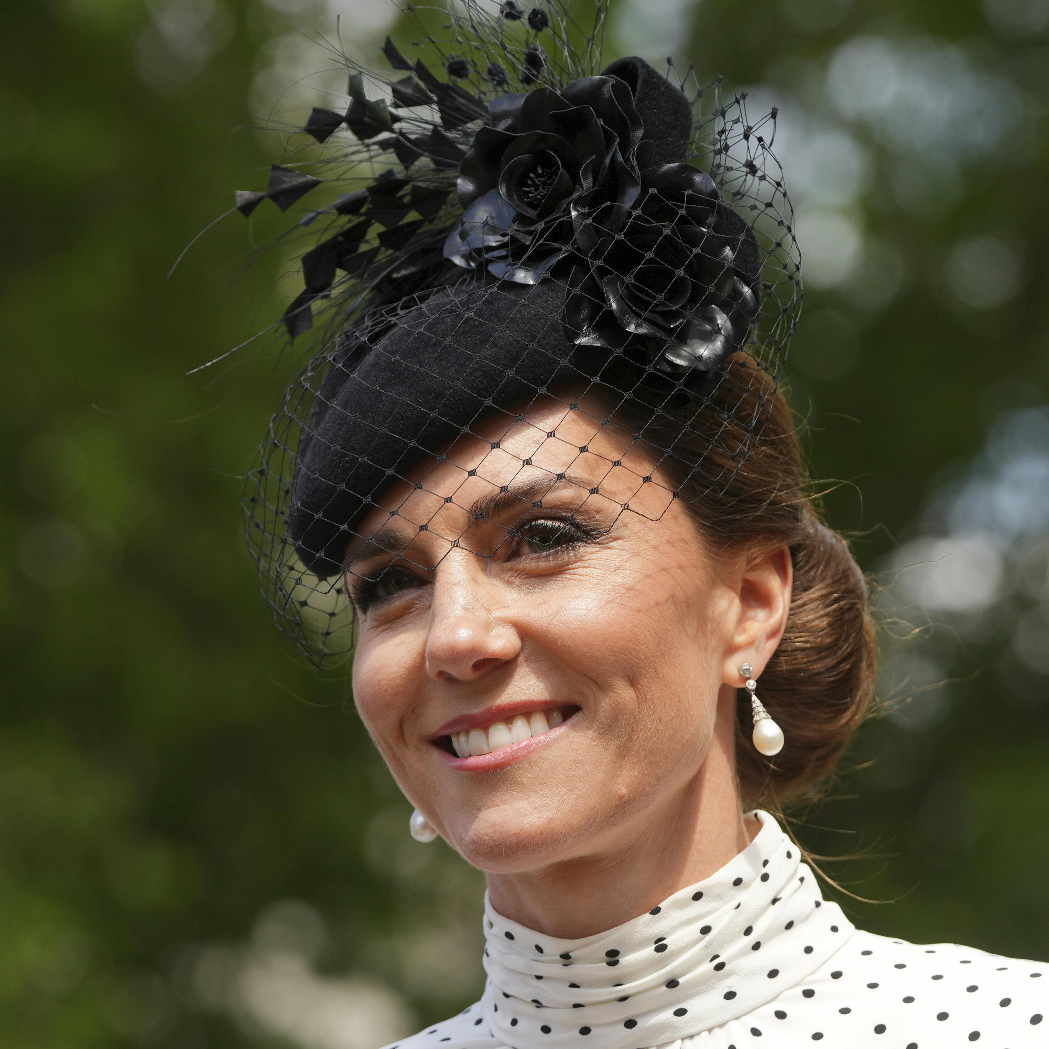 Britain's Kate, Princess of Wales, leaves after attending a Service of Thanksgiving at Westminster Abbey on V-E Day in London, Thursday, May 8, 2025.(AP Photo/Kirsty Wigglesworth)