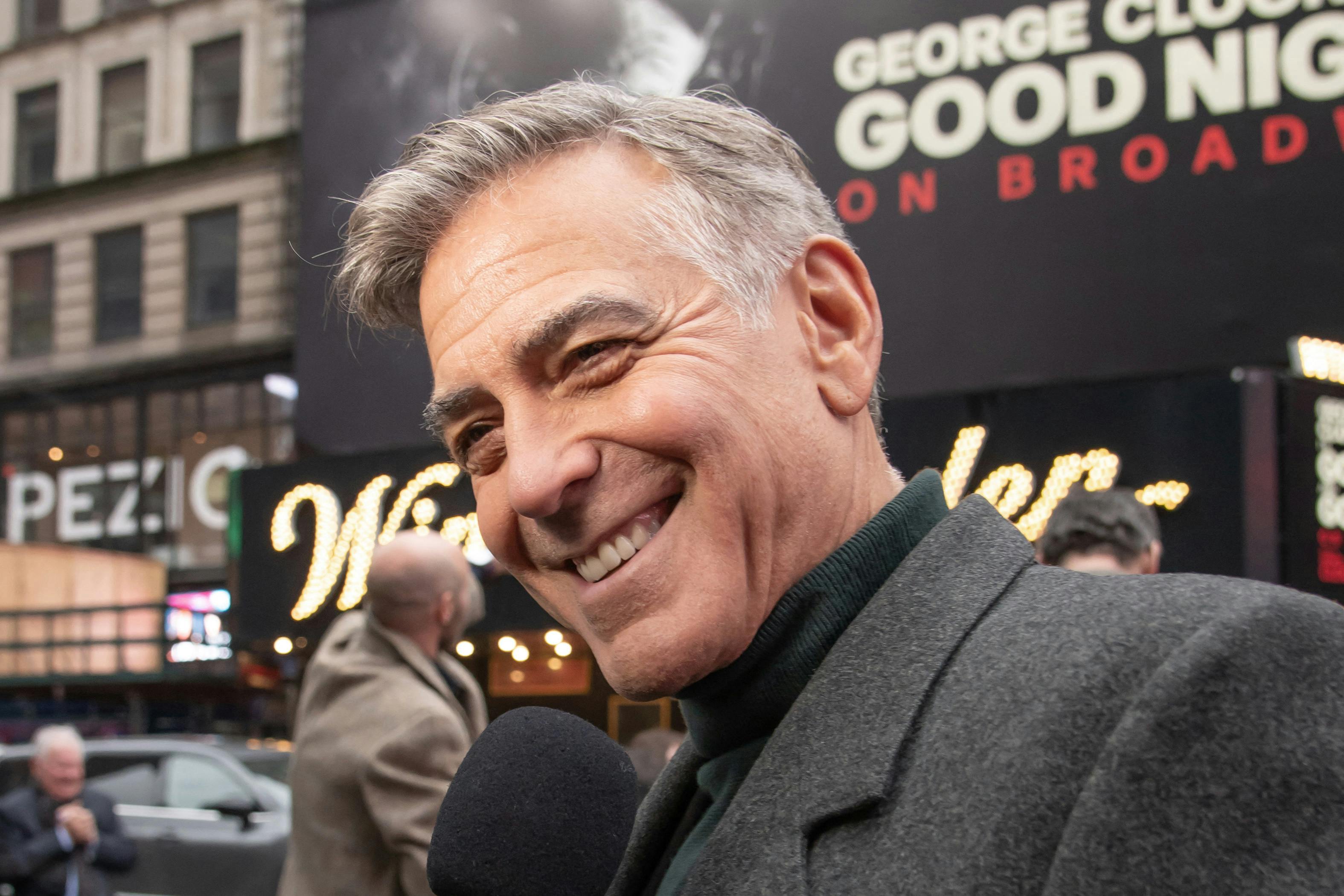 George Clooney At Meet the Cast Of "Good Night, And Good Luck" Upcoming Broadway Play, Winter Garden Theater, NY. 06 Feb 2025 Pictured: George Clooney. Photo credit: RCF / MEGA TheMegaAgency.com sales@mega.global (Mega Agency TagID: MEGA1265891_013.jpg) [Photo via Mega Agency]